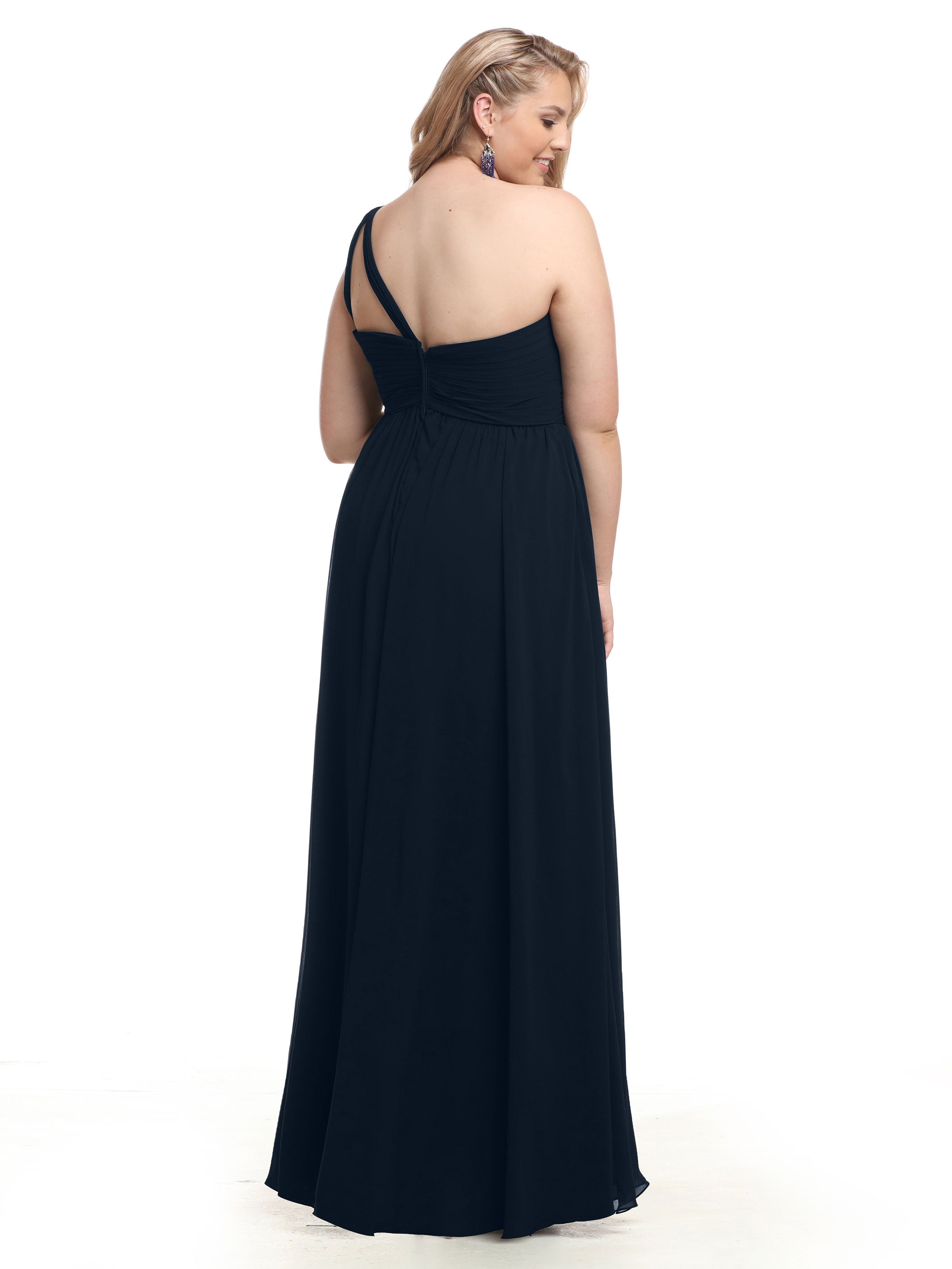 Elegant One Shoulder A-Line Chiffon Bridesmaid Dress with Ruching - Perfect for Weddings, Formal Events & Special Occasions
