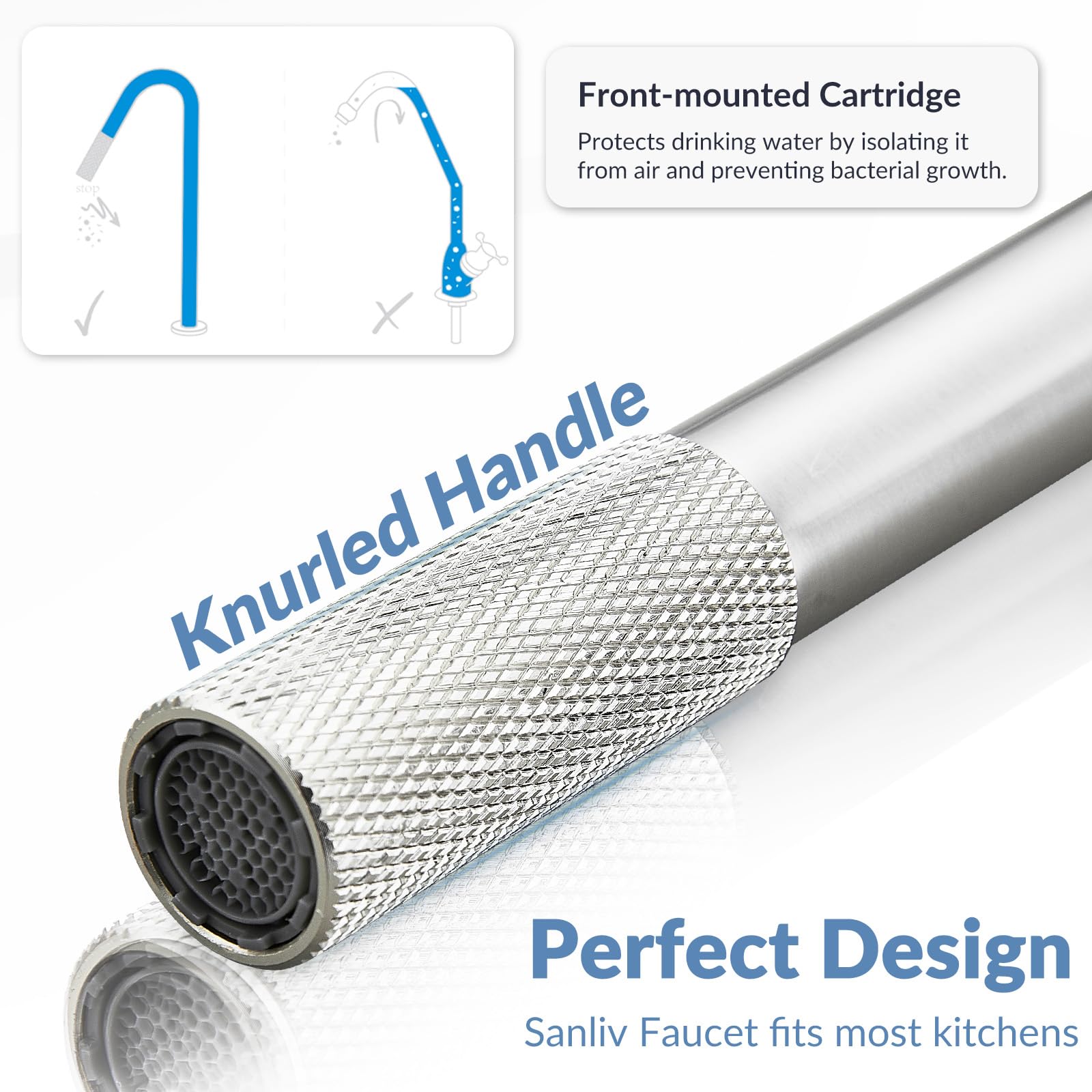 Brushed Nickel RO Faucet for Kitchen Sink - Lead-Free Stainless Steel Reverse Osmosis Drinking Water Faucet | Perfect for Filtered Water Dispensing & Clean Drinking Water