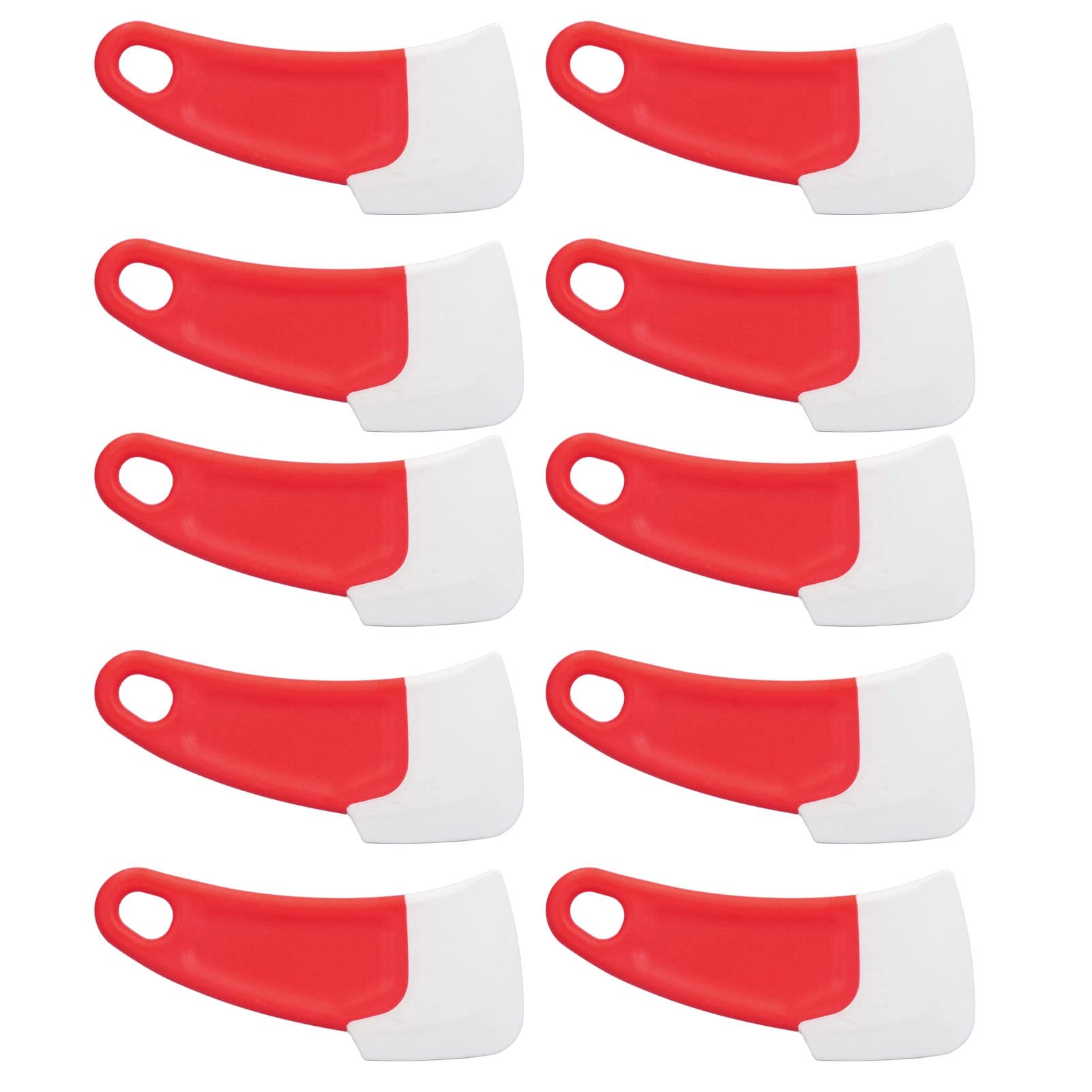 10-Piece Silicone Spatula Set with PP Handle - Flexible Hook Hole Design for Cake, Pasta, Baking & Cooking (Red) | Non-Slip Kitchen Utensils for Mixing, Frosting & Food Prep