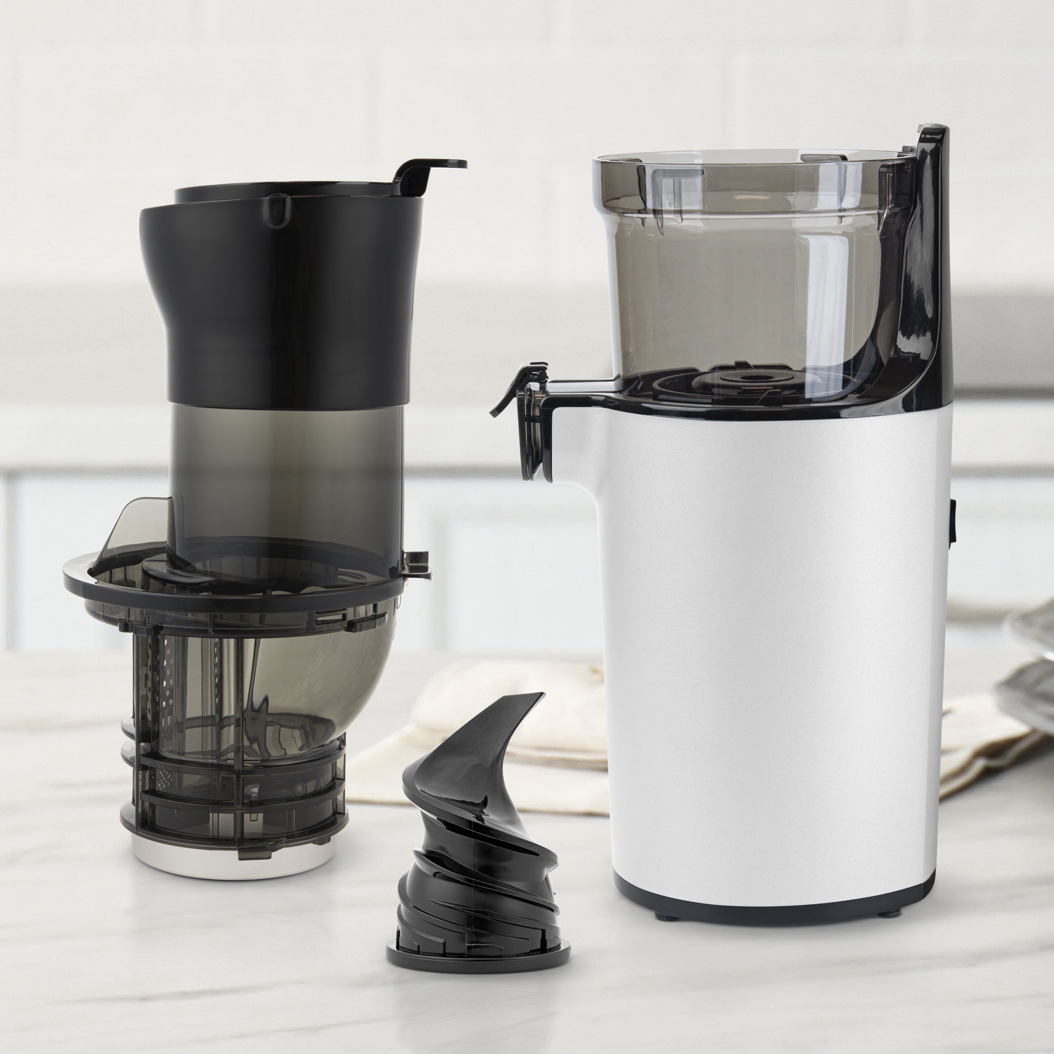 Shine Kitchen Co.® Certified Refurbished Cold Press Juicer - XL Wide Feed Chute for Fruits & Vegetables - Perfect for Healthy Juicing, Detox & Weight Loss