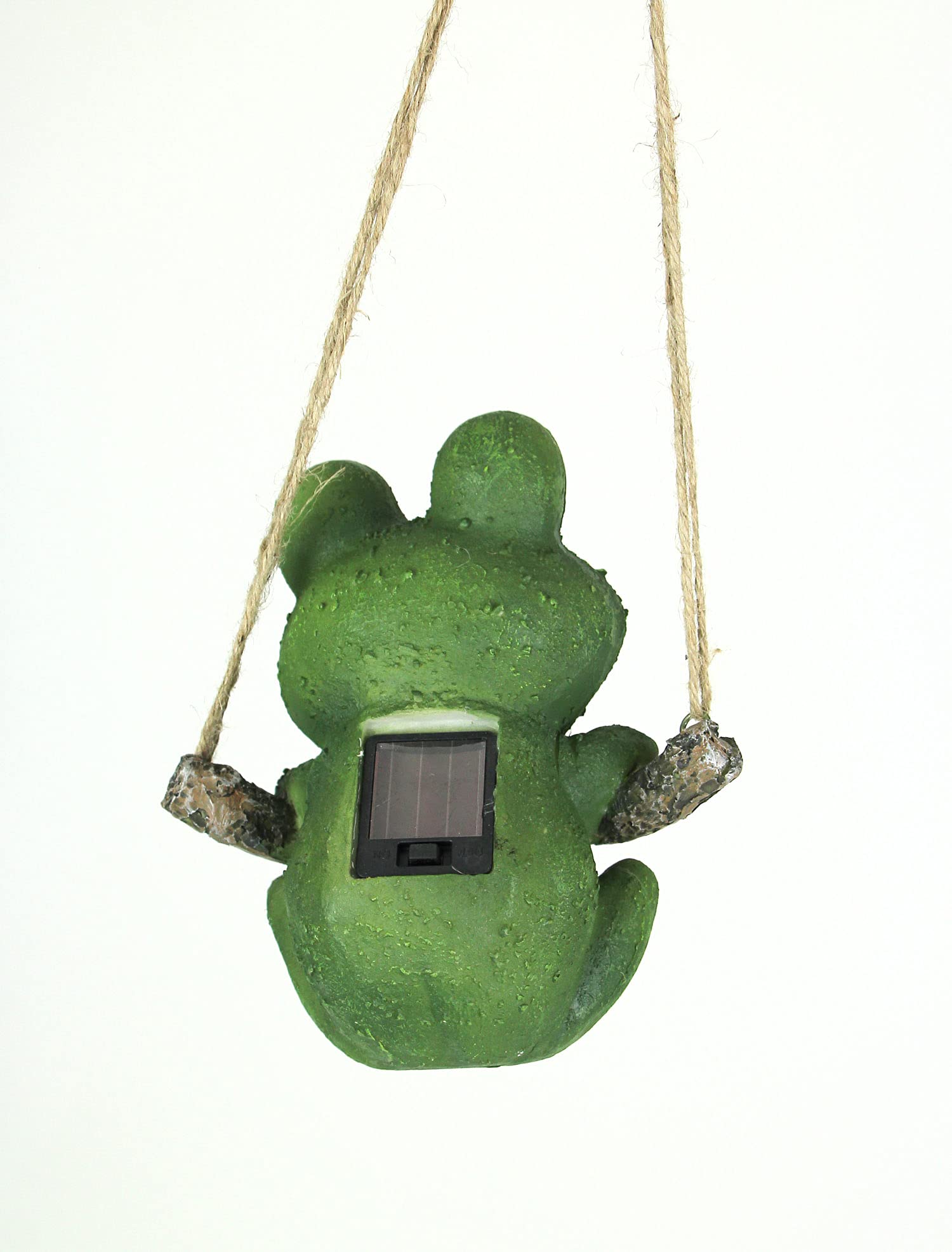 Solar LED Resin Hanging Frog Garden Statue - Waterproof Outdoor Animal Yard Decor for Patio, Pond & Garden Lighting Decoration