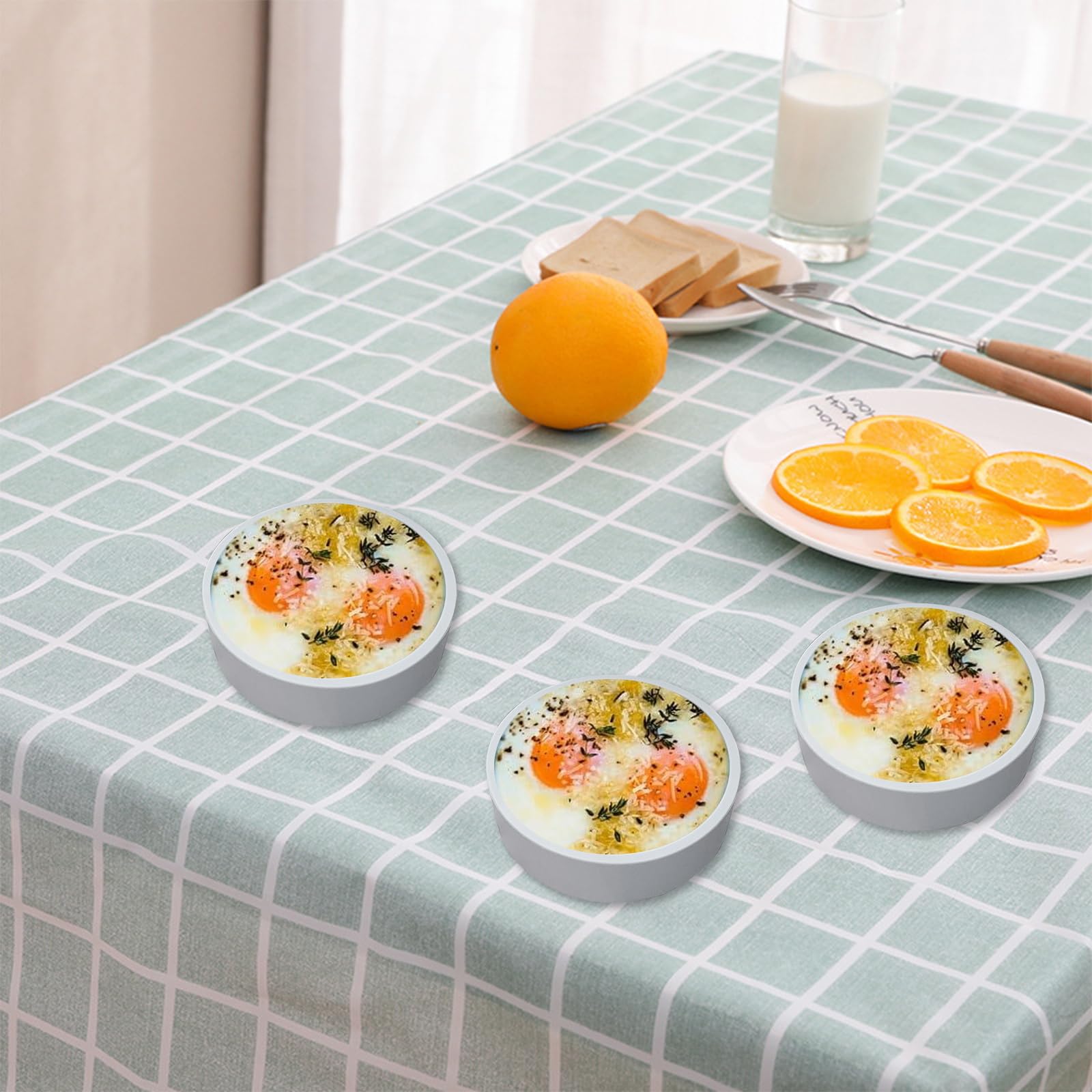 Non-Toxic Silicone Air Fryer Egg Mold Set - BPA Free, Dishwasher Safe, Reusable Egg Poacher for Air Fryer & Microwave - Perfect for Breakfast Meal Prep (3-Piece, Gray)