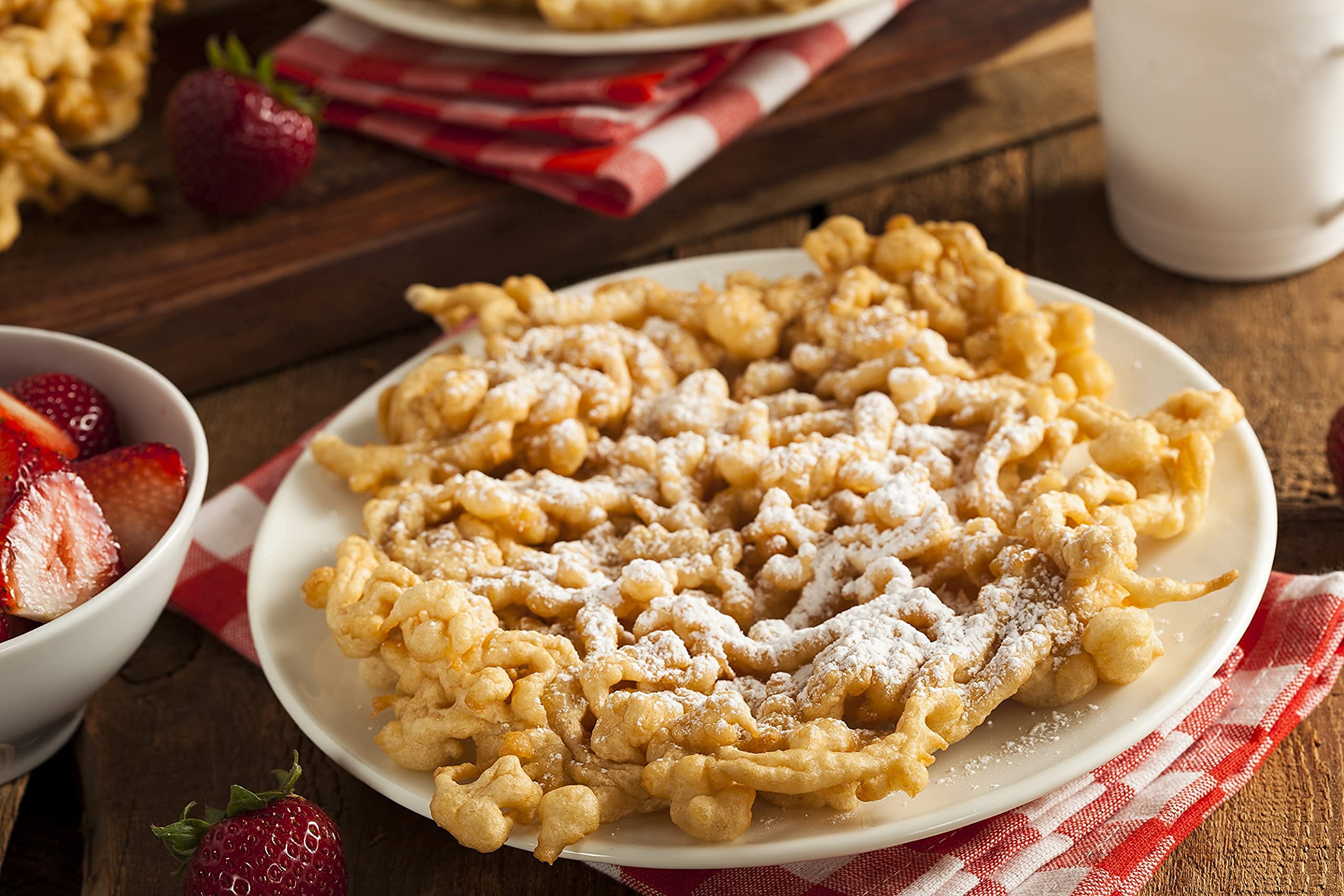 **Deluxe Funnel Cake Kit with Mix, Ring, Dredge & 1lb Powdered Sugar – Carnival-Style Funnel Cake Maker Machine for Homemade Fair Treats & Party Desserts**