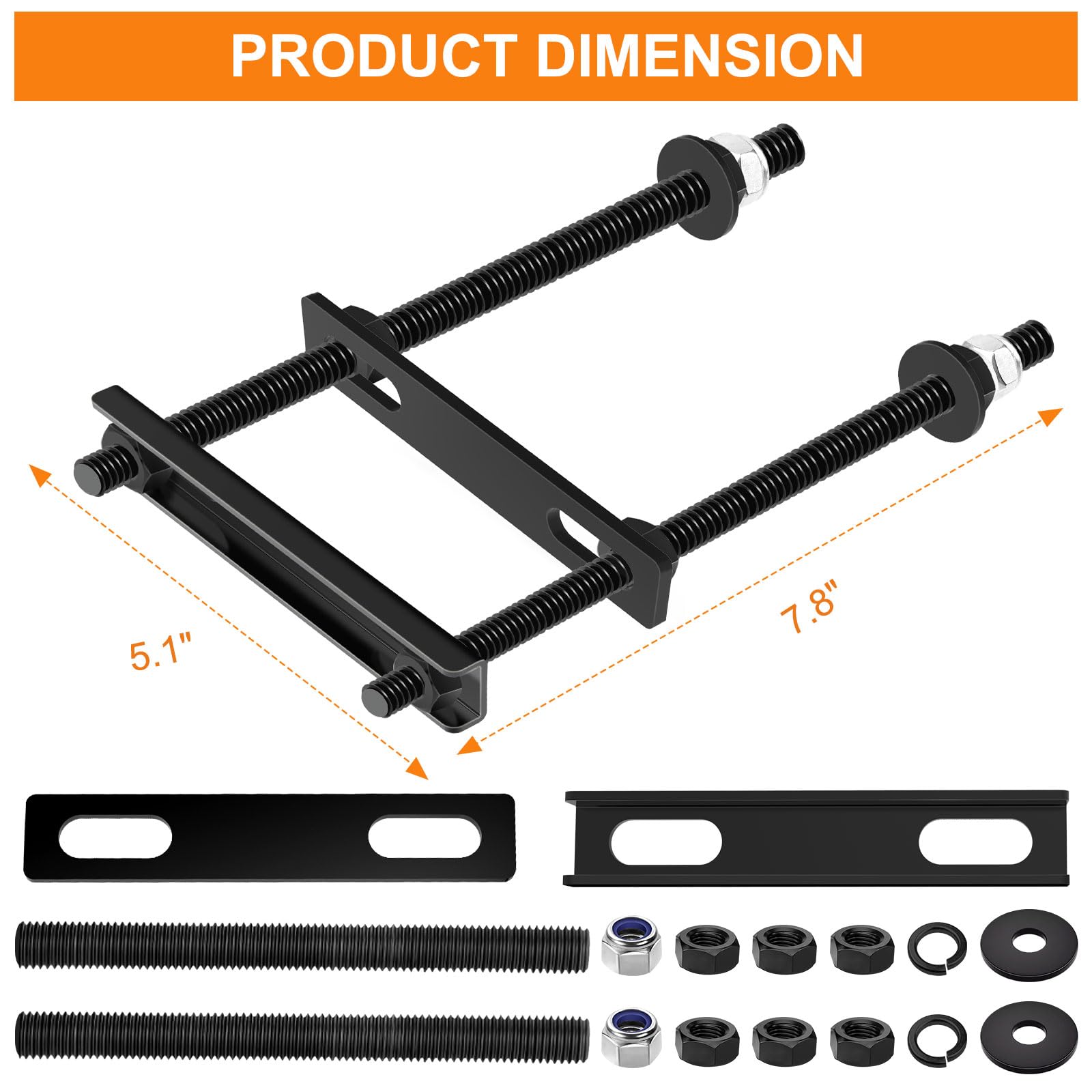 Universal Trailer Spare Tire Mount - Black Wheel Bracket for Utility Trailers & Boats - Heavy Duty Towing Accessory