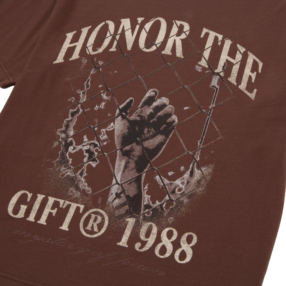 Honor The Gift Mystery of Pain Graphic Tee - Brown Cotton T-Shirt for Streetwear & Casual Outfits | Men's Fashion & Urban Lifestyle