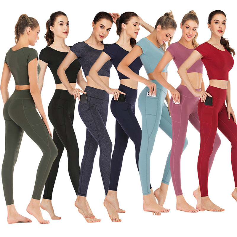 Women's Pocket Yoga Clothes Set - Comfortable & Stylish Activewear for Yoga, Gym & Travel