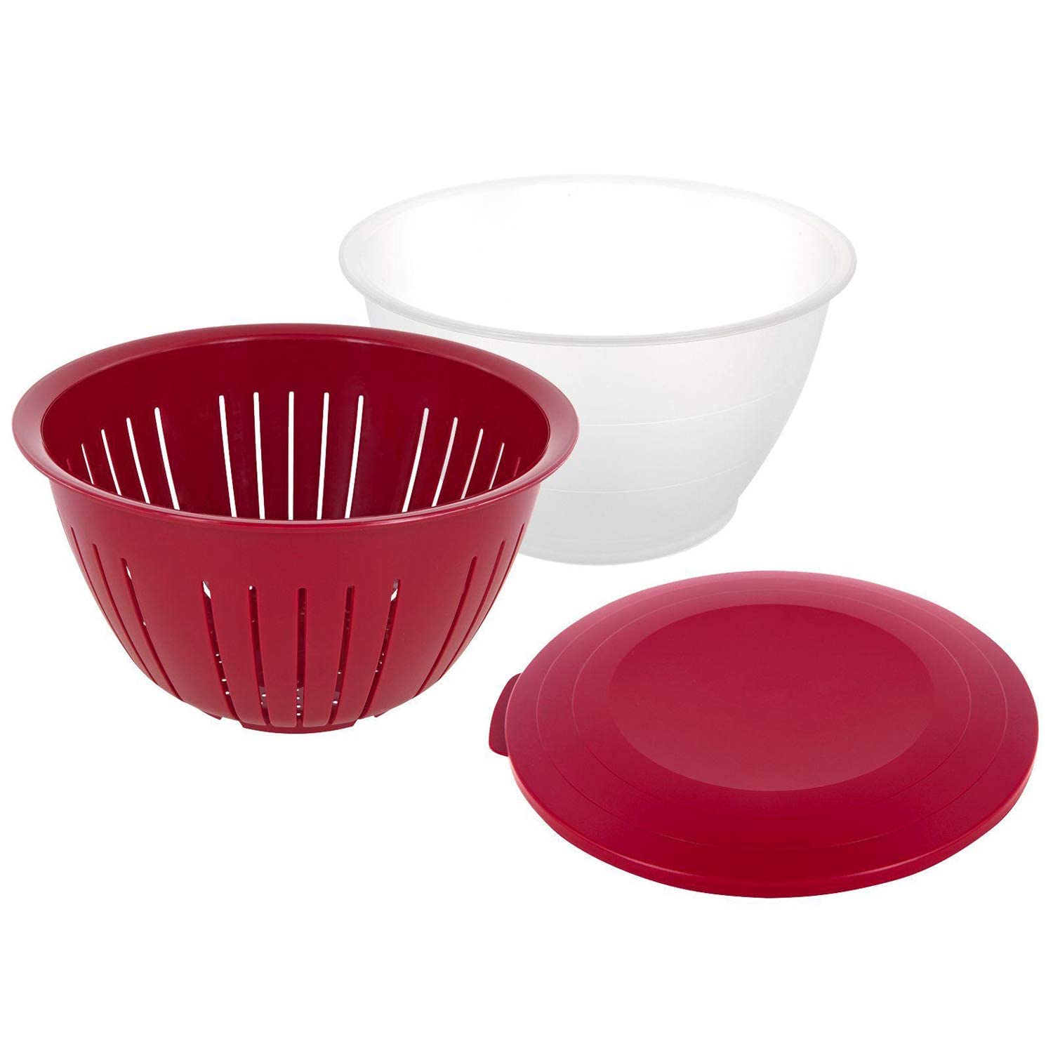 Westmark 3-Piece Food Storage Container Set - Airtight Kitchen Organizers for Dry Goods, Spices & Leftovers | BPA-Free Plastic | Olympia Series in Vibrant Red | Perfect for Pantry, Fridge & Meal Prep