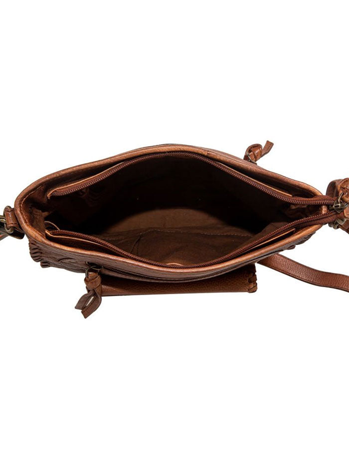 Myra Bag S 8135 Women's Santa Clara Canyon Stitched Leather Handbag in Brown - Perfect for Work, Travel & Everyday Use