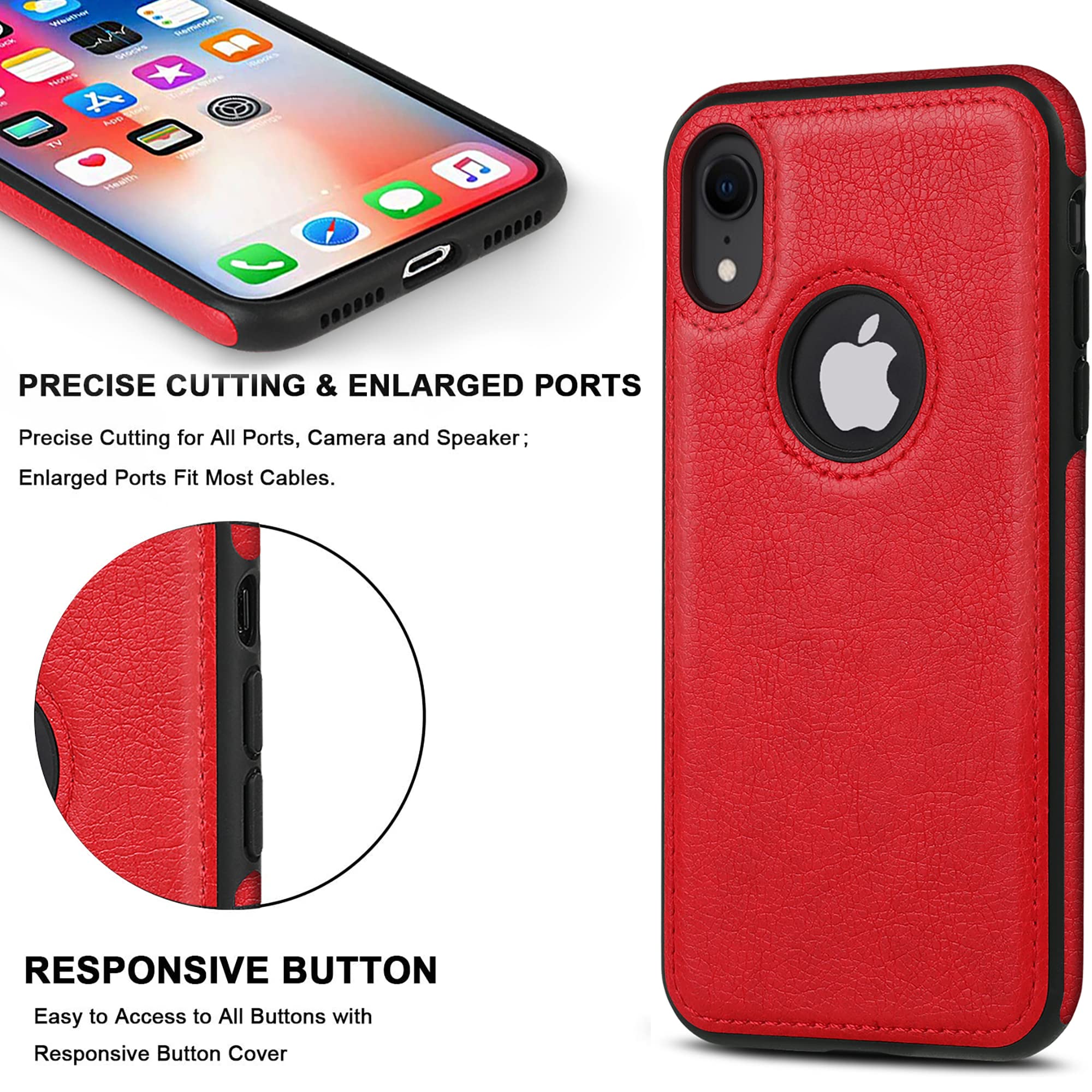 Premium Vegan Leather iPhone XR Case - Luxury Slim 6.1