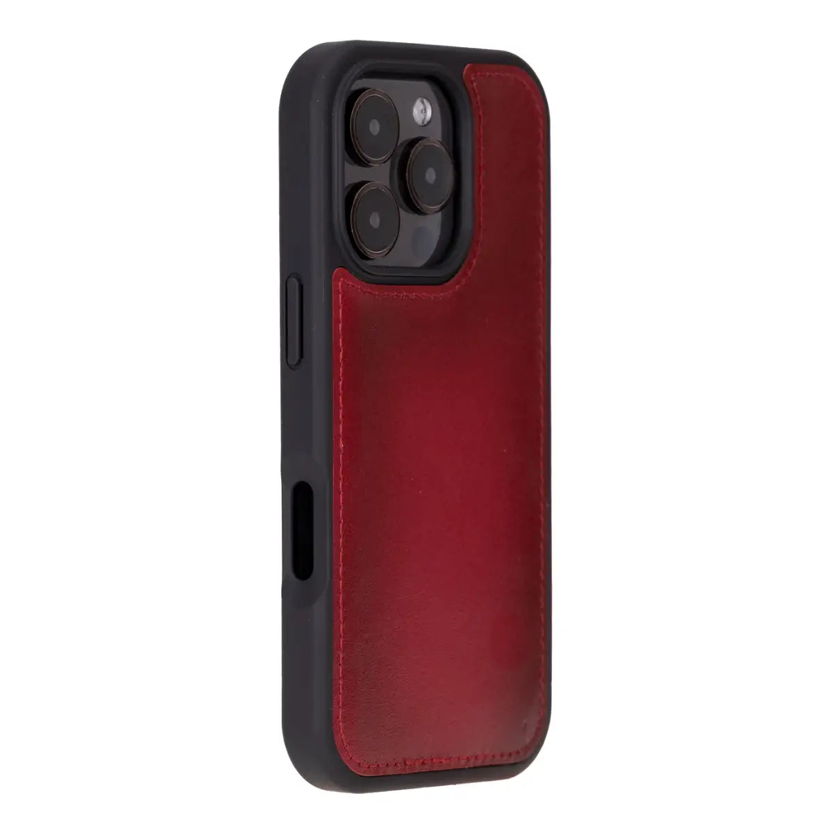 Premium Burnished Red Leather iPhone 17 Pro Wallet Case - Slim Protective Cover with Card Slots | Perfect for Business Travel, Everyday Use & Gift Giving