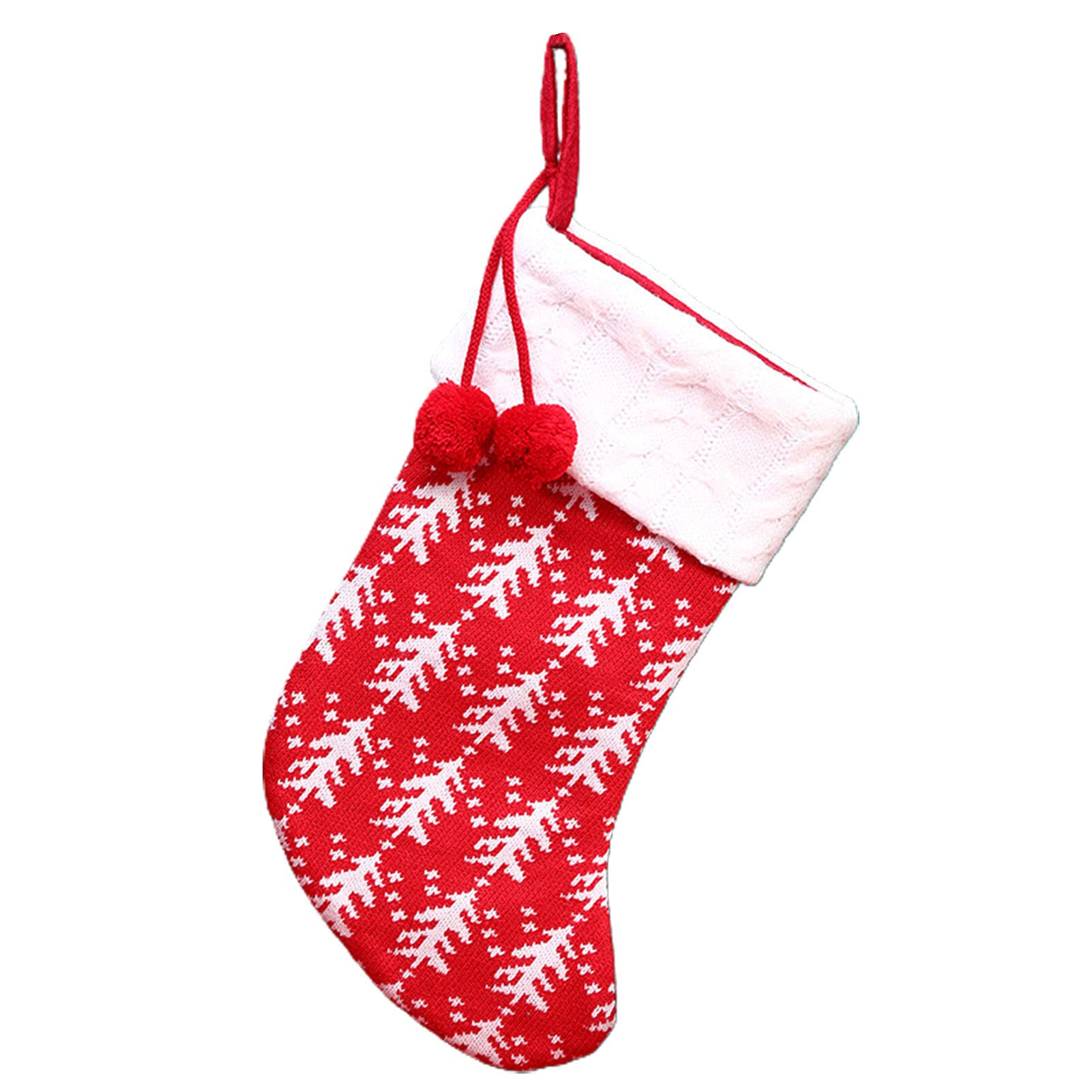 2021 Christmas Stockings - Knitted Elk Pattern Tree Decor with Snowflake Design, Xmas Stocking Decorations for Holiday Party Supplies | Perfect for Fireplace Mantel, Gift Exchange & Festive Home Decor