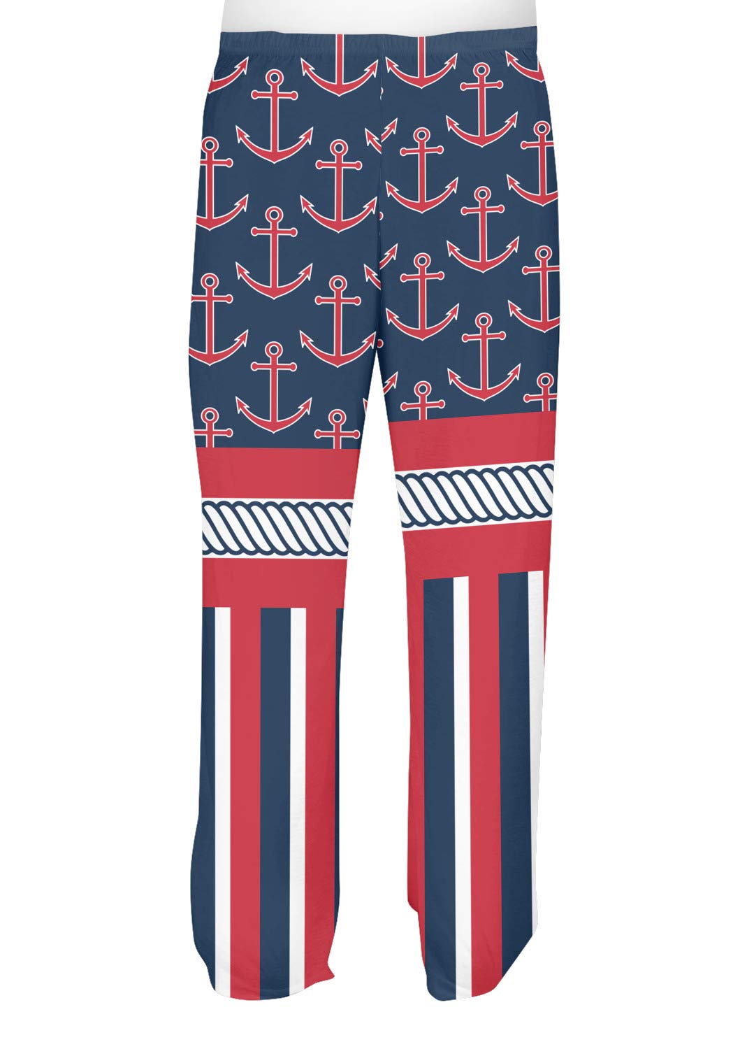 Nautical Anchors & Stripes Men's Pajama Pants - Comfortable Cotton Sleepwear for Lounge & Home - Perfect for Relaxing, Sleeping, and Vacation