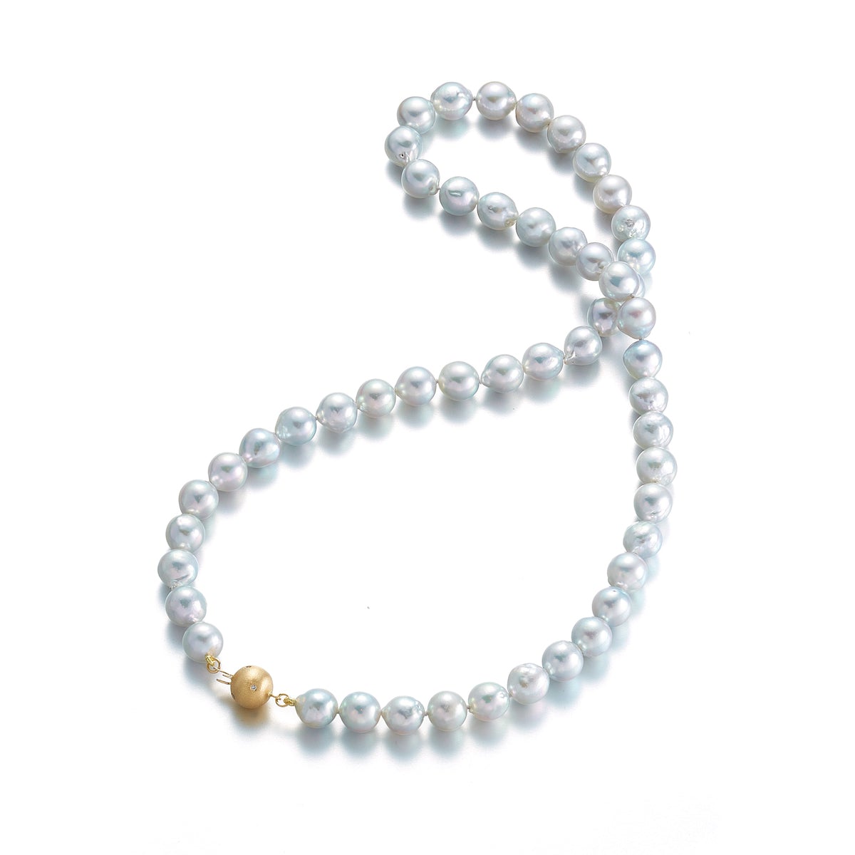 Exquisite Baroque Blue Akoya Pearl Necklace - 18K Gold Plated Elegant Jewelry for Women - Perfect for Weddings, Parties & Special Occasions