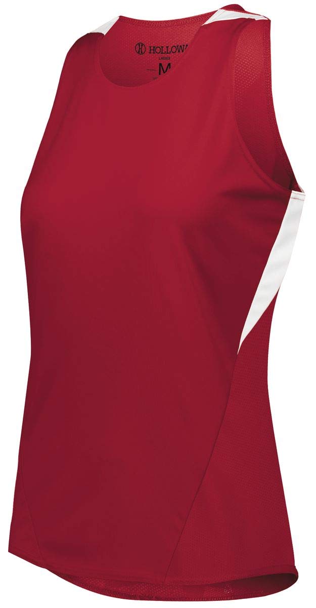 Holloway Sportswear Women's PR Max Track Jersey - XS Size, Scarlet/White - Perfect for Running, Training & Gym Workouts