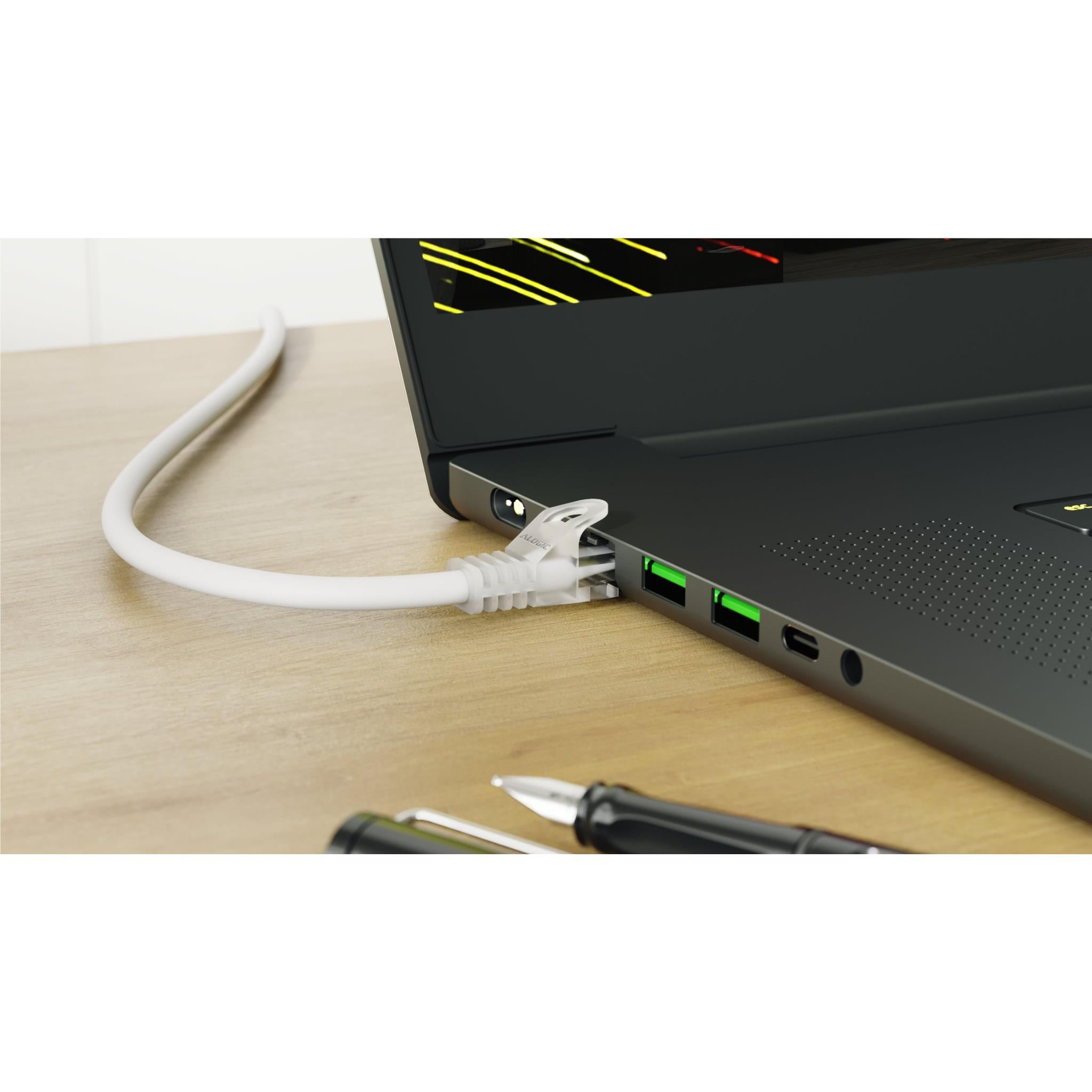 Alogic 2M CAT6 Ethernet Cable - High-Speed Internet Cable, 2000Mbps, 250MHz, RJ45 Connector, White - Perfect for Home Office, Gaming & Streaming Setup