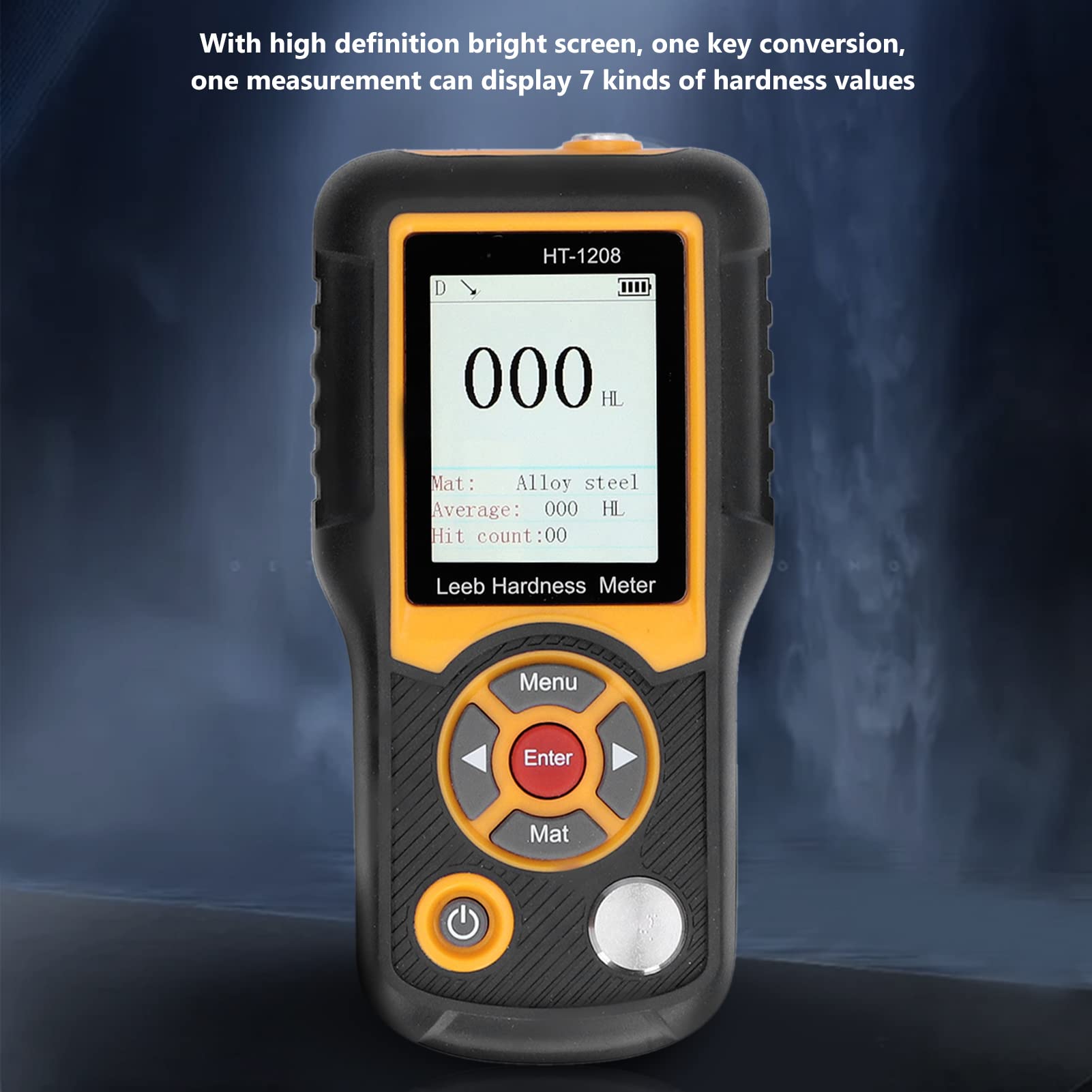 Portable Hardness Tester 170-960 HL Digital Durometer | HRA HRB HRC HB HV HSD Scale | TFT Color Screen | for Steel, Iron, Bronze, Copper, Aluminum (HT-1208) | Metal Testing, Quality Control, Industrial Use