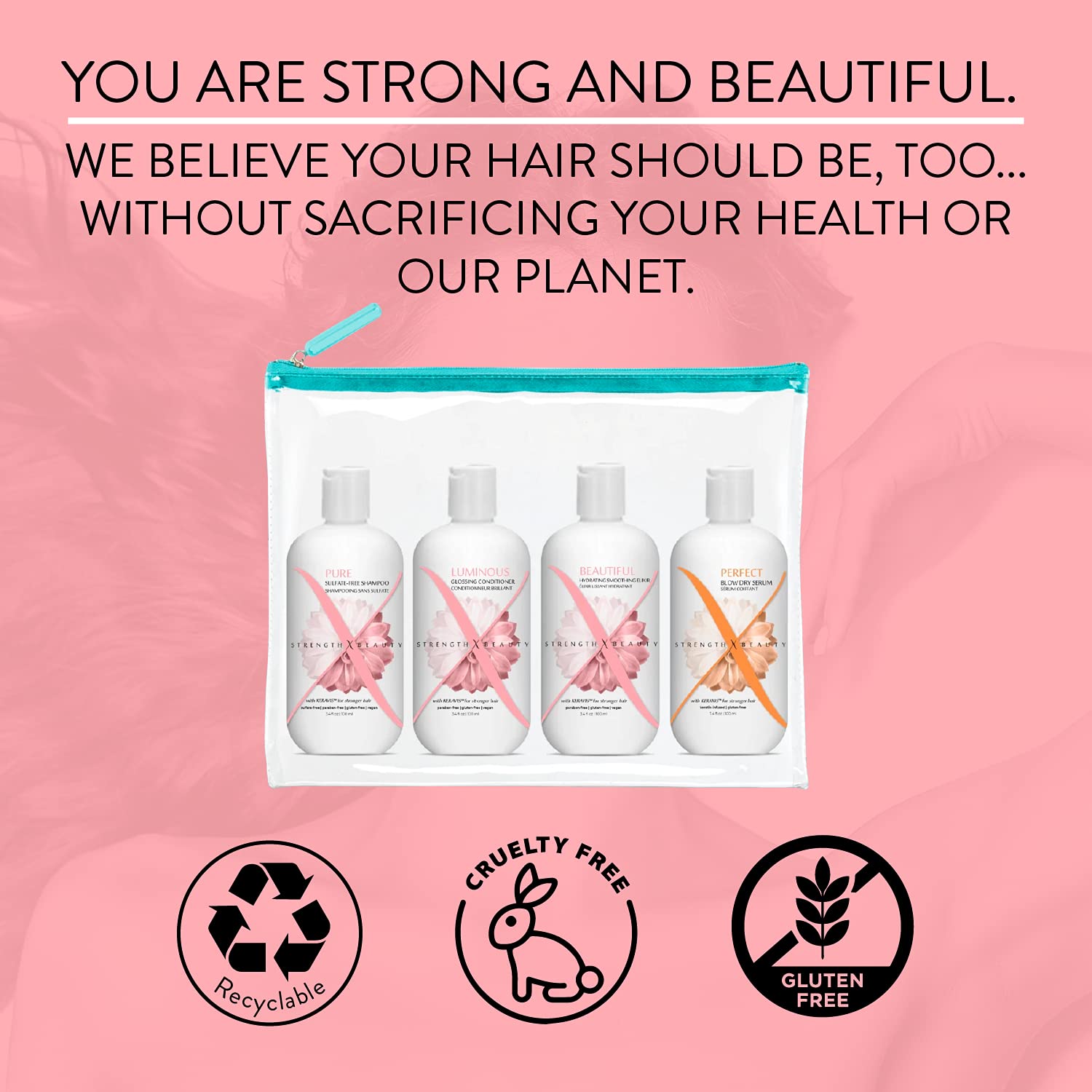 4-Piece Volumizing & Smoothing Hair Care Kit for Fine Hair - Adds Body & Shine for Thin, Flat Hair - Perfect for Daily Styling & Salon-Like Results at Home