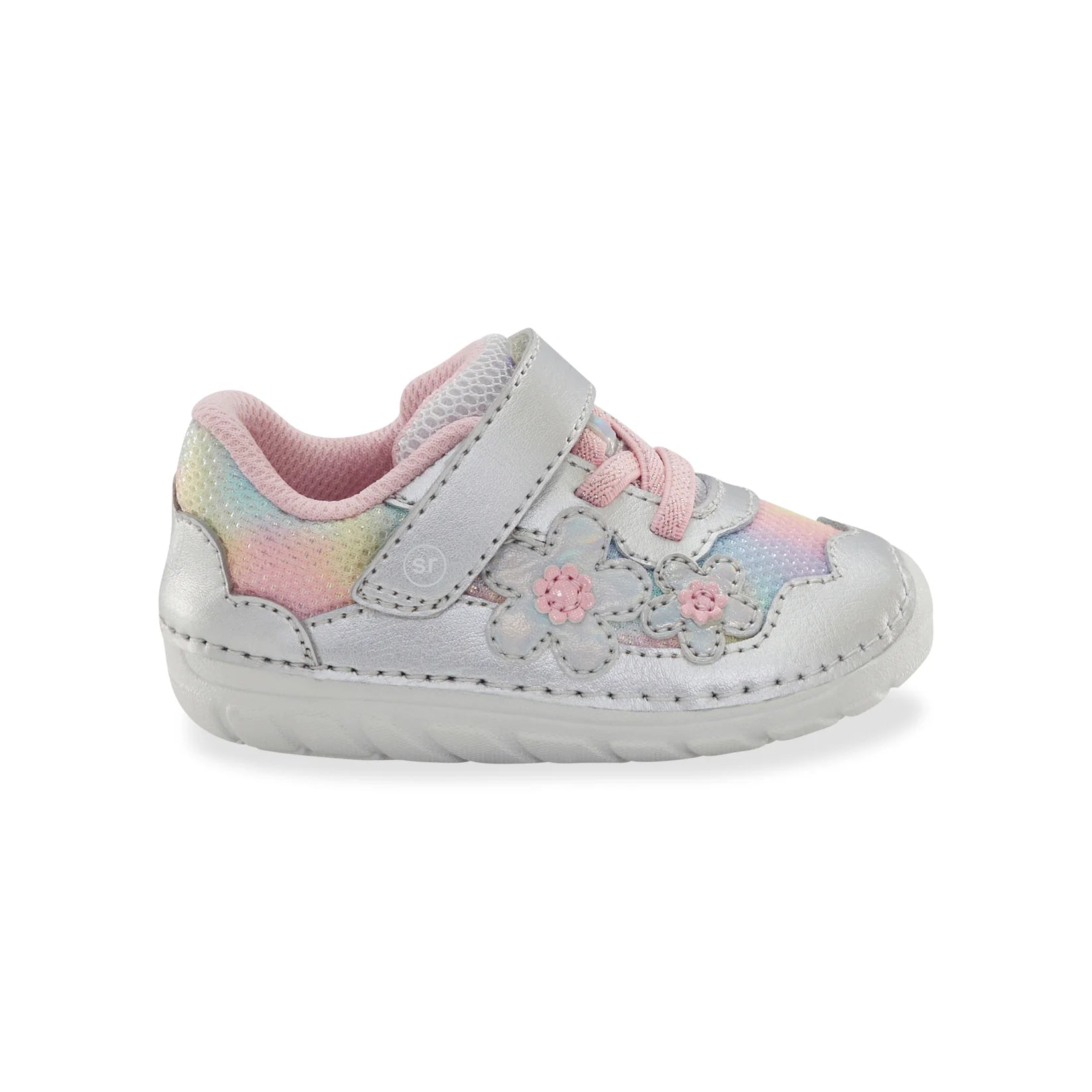 Stride Rite Rosa Silver Toddler Shoes - Comfortable & Stylish First Walkers for Baby Girls - Perfect for Playdates, Daycare & Special Occasions