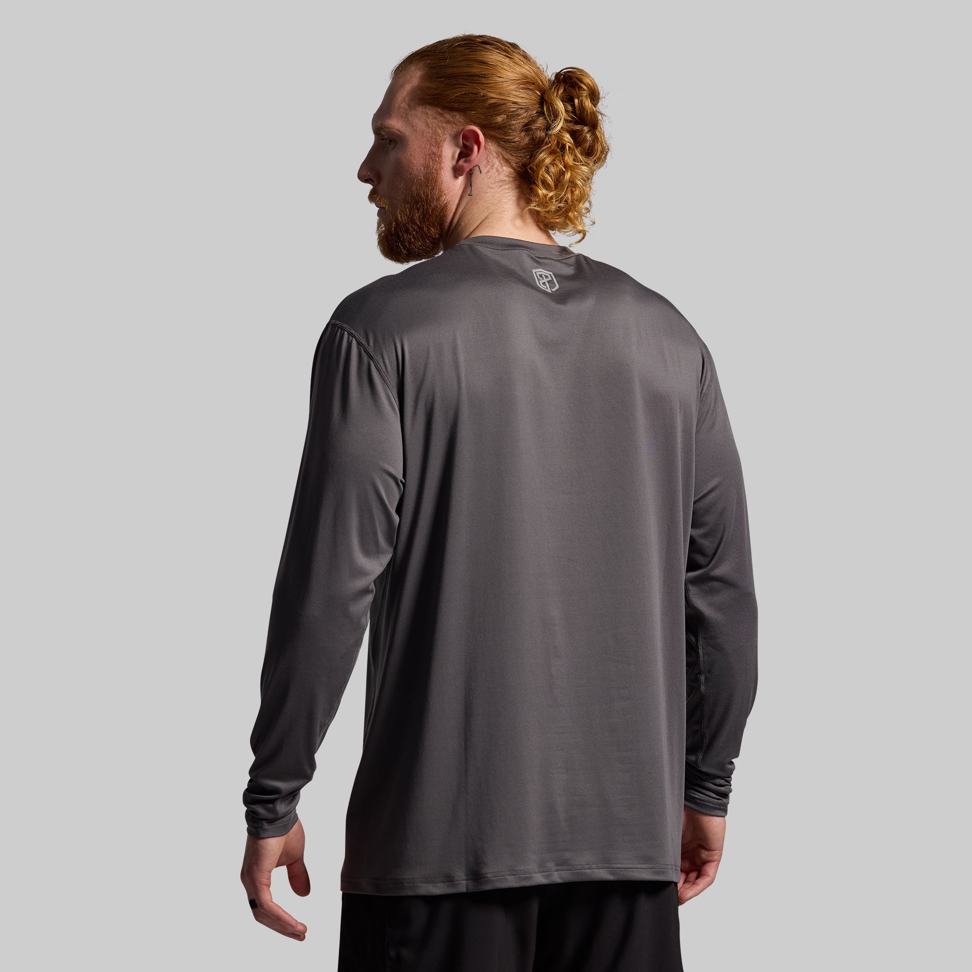 Stylish Athleisure Long Sleeve Crew Neck T-Shirt for Women - Comfortable Stretch Fabric (Gunmetal Gray) - Perfect for Yoga, Gym Workouts & Casual Wear