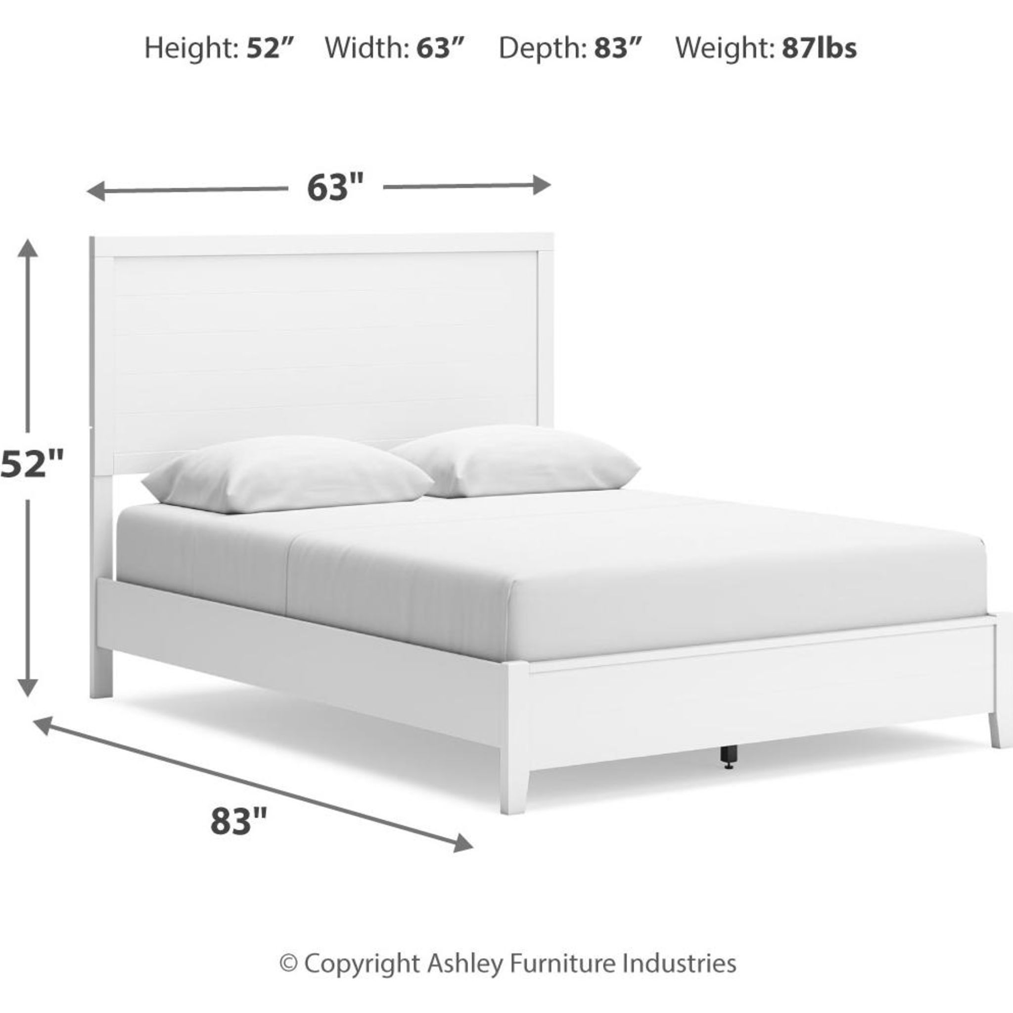 Binterglen 6-Piece Queen Size Bedroom Furniture Set - White Wooden Bed Frame with Nightstands & Dresser for Modern Master Bedroom Decor