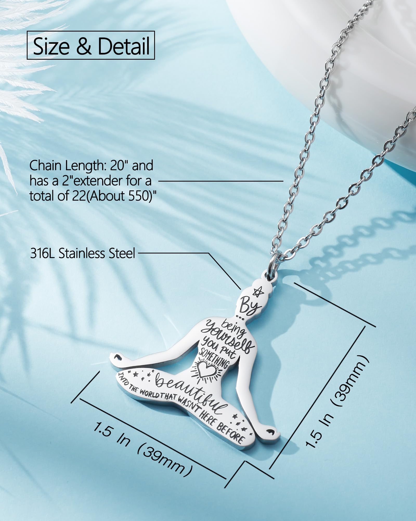 Inspirational Necklace for Women - Positive Quotes Motivational Jewelry with Silhouette Pendant, BLM & Black Woman Empowerment Gift - Perfect for Everyday Wear, Gifting & Special Occasions