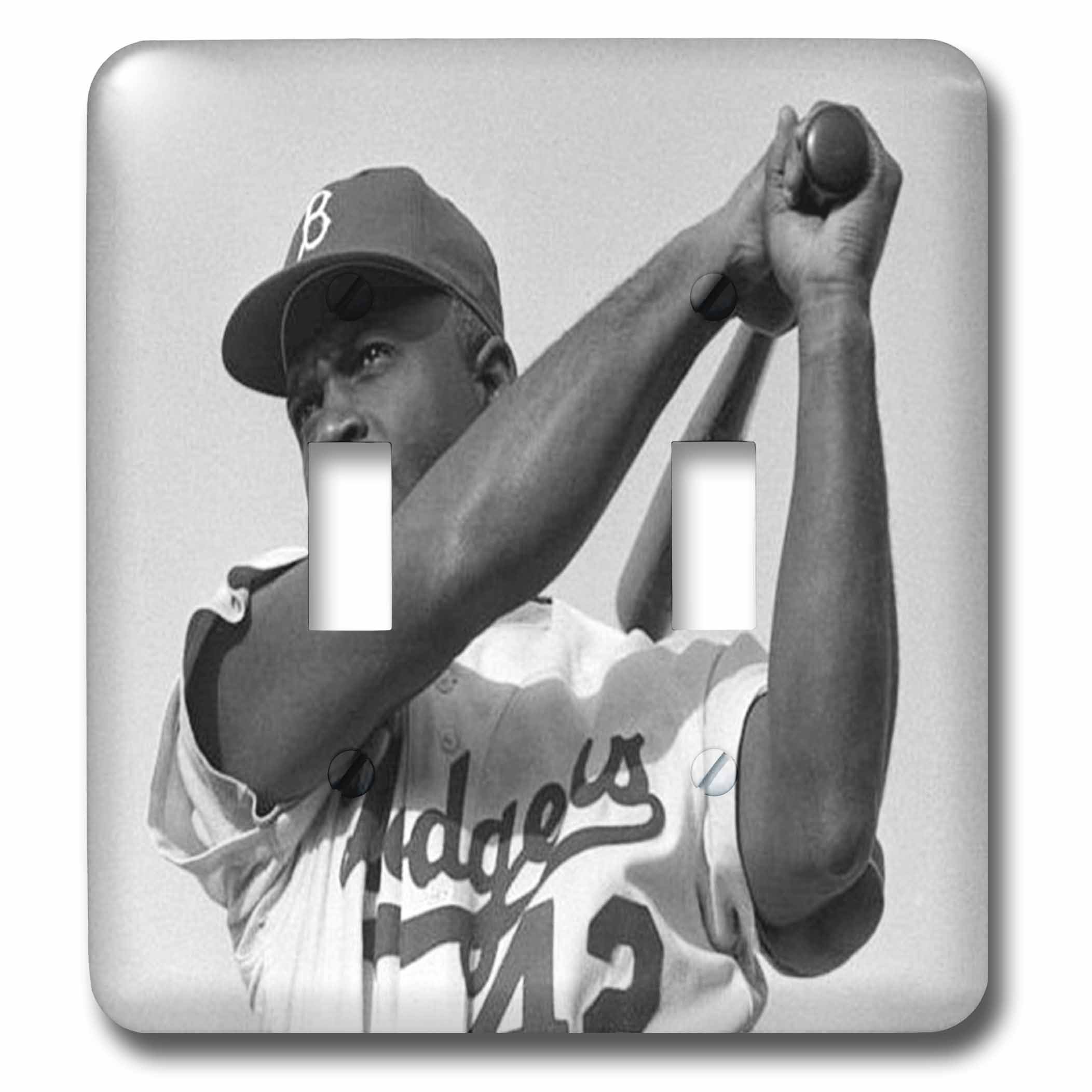 3D Rose Jackie Robinson Brooklyn Dodgers Double Toggle Switch - Perfect for Baseball Fans, Home Decor, and DIY Electronics Projects