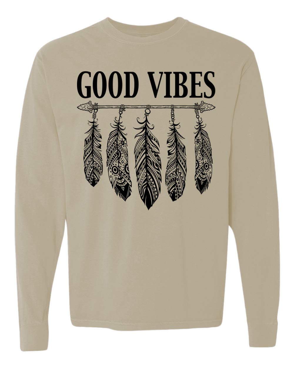 Authentic Native American Dreamcatcher Mosaic Print Long Sleeve T-Shirt | Streetwear Style with Garment-Dyed Washed Look | Perfect for Boho Festivals, Casual Outings & Spiritual Retreats