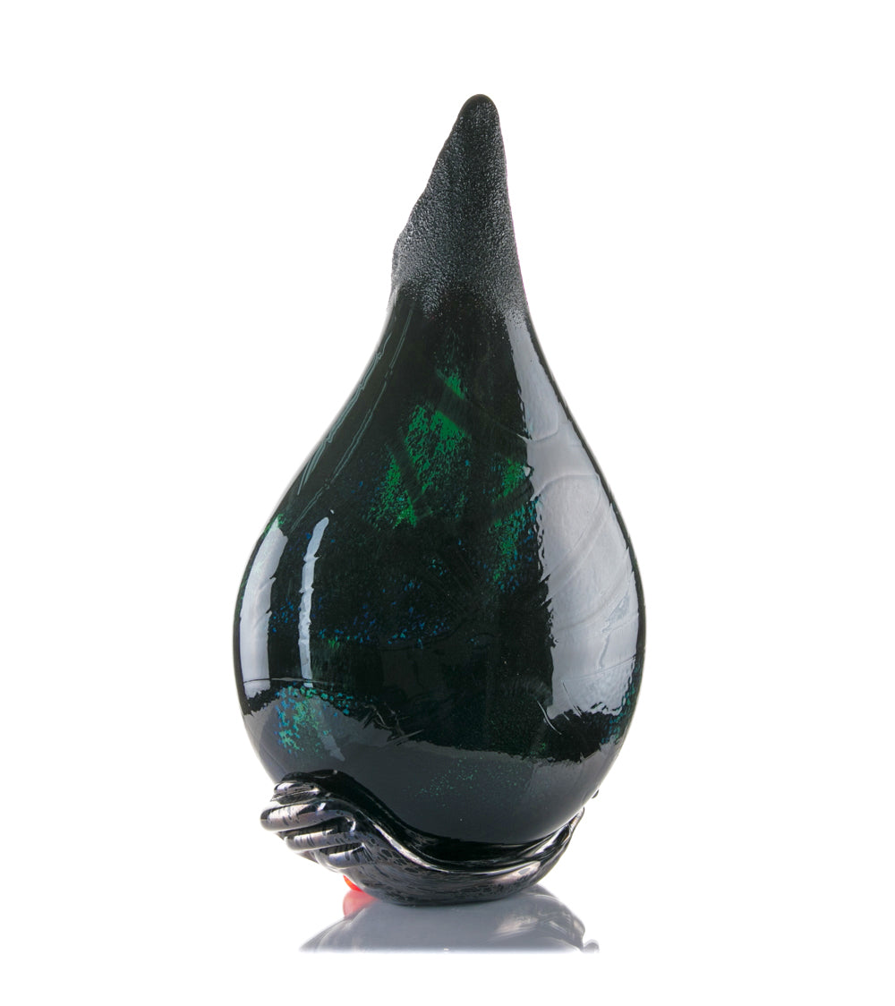 Daniel Moe Black Lava Trail 2 Glass Vessel - Modern Home Decor for Living Room, Office & Wedding Centerpieces