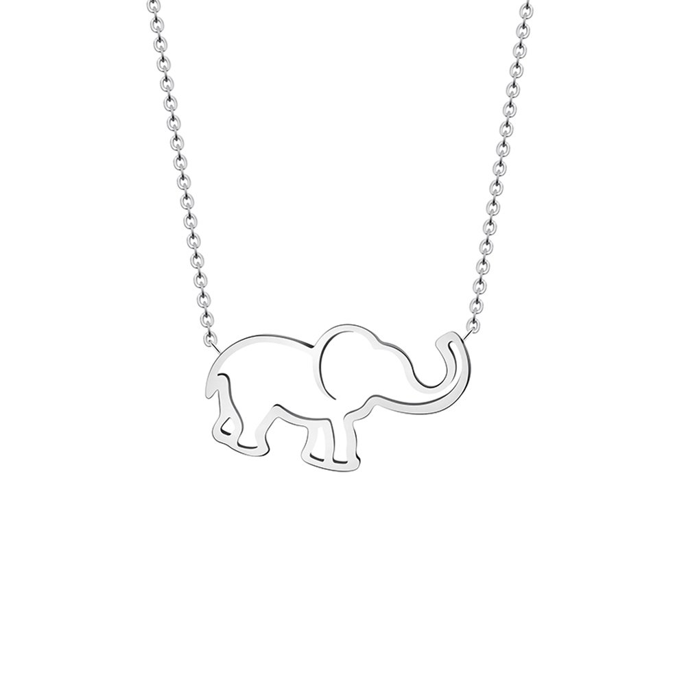 Copper Lucky Elephant Outline Necklace for Women - Elegant Pendant Charm Jewelry - Perfect for Gifts, Boho Fashion & Spiritual Protection