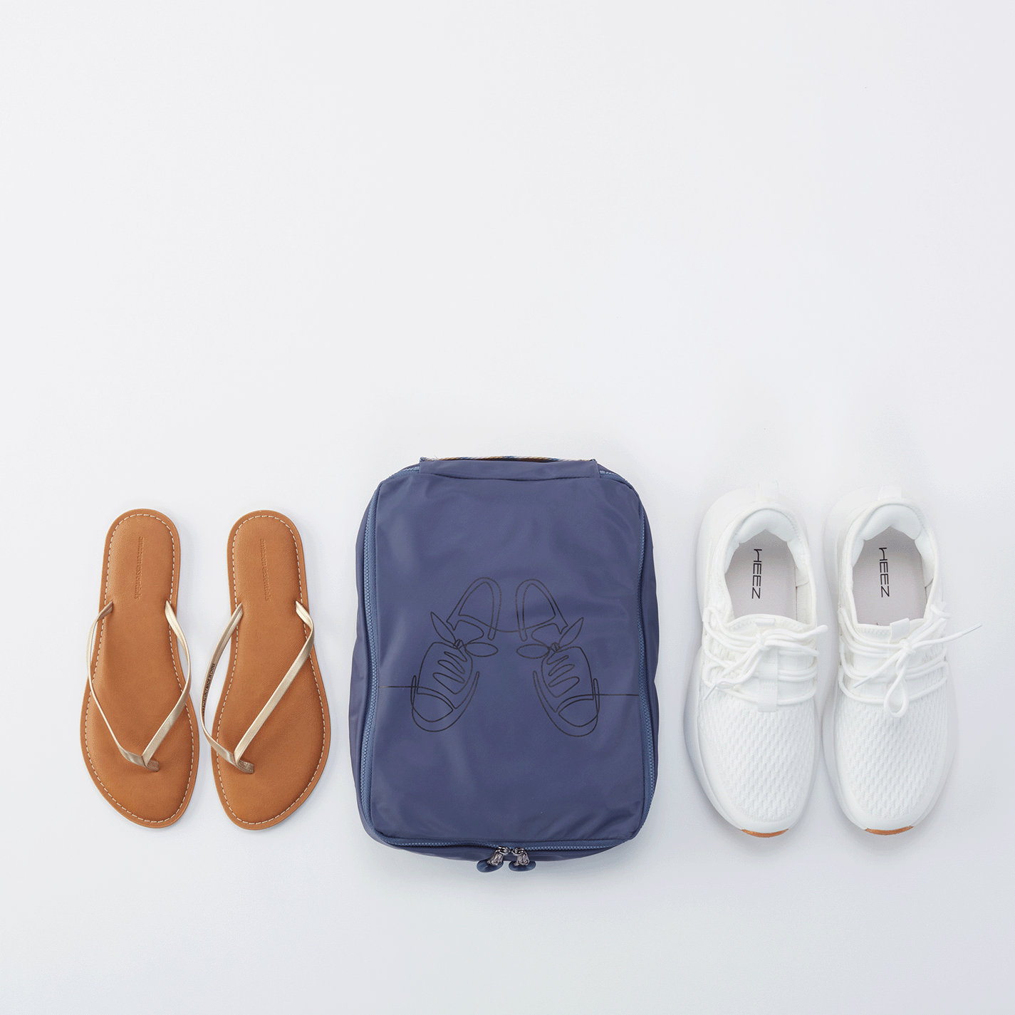 SET TO GO Shoe Packing Cube - Eco-Friendly CaRefiber Recycled Nylon Travel Organizer for Shoes | Perfect for Vacations, Business Trips & Gym Bags (Dune Color)
