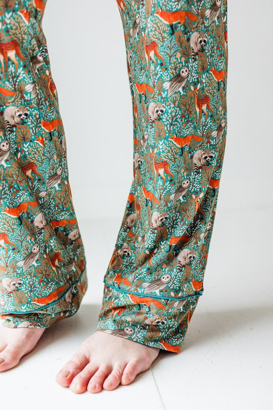 Teal Thicket Women's Relaxed Long Sleeve Pajama Set - Soft & Comfortable Sleepwear for Lounge & Nighttime Relaxation