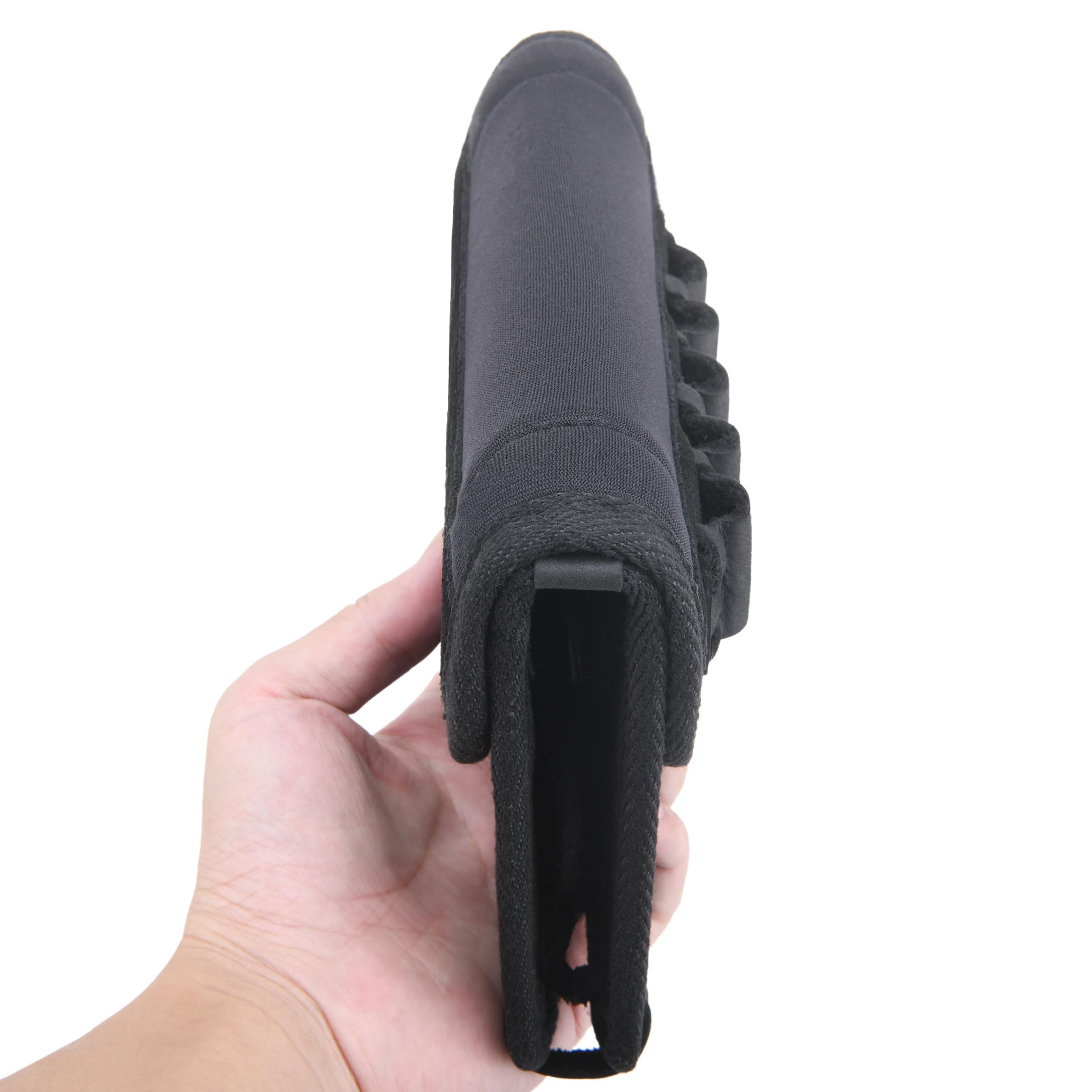 Leather Rifle Cheek Rest Riser Pad - Gun Buttstock Ammo Holder for .30-06 .308 .45-70 - Comfortable Shooting Accessory for Hunting & Target Practice
