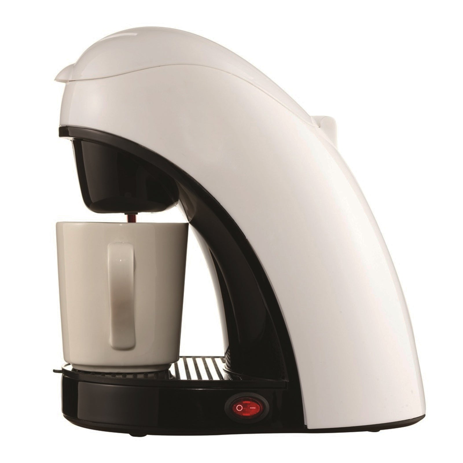 Brentwood Single Serve Coffee Maker - Compact White Coffee Machine for Home, Office & Travel | Fast Brewing, Easy to Use, Perfect for Small Spaces