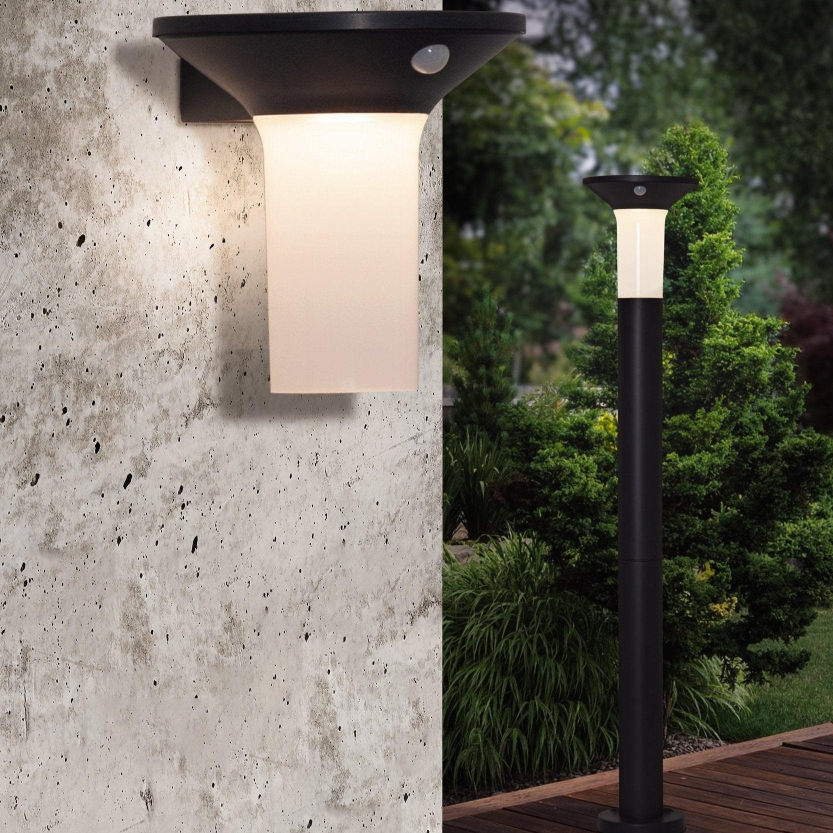 Eglo Corbezzola Grey Solar LED IP44 Outdoor Bollard Path Light - Waterproof Garden Landscape Lighting for Walkways, Driveways, and Patios