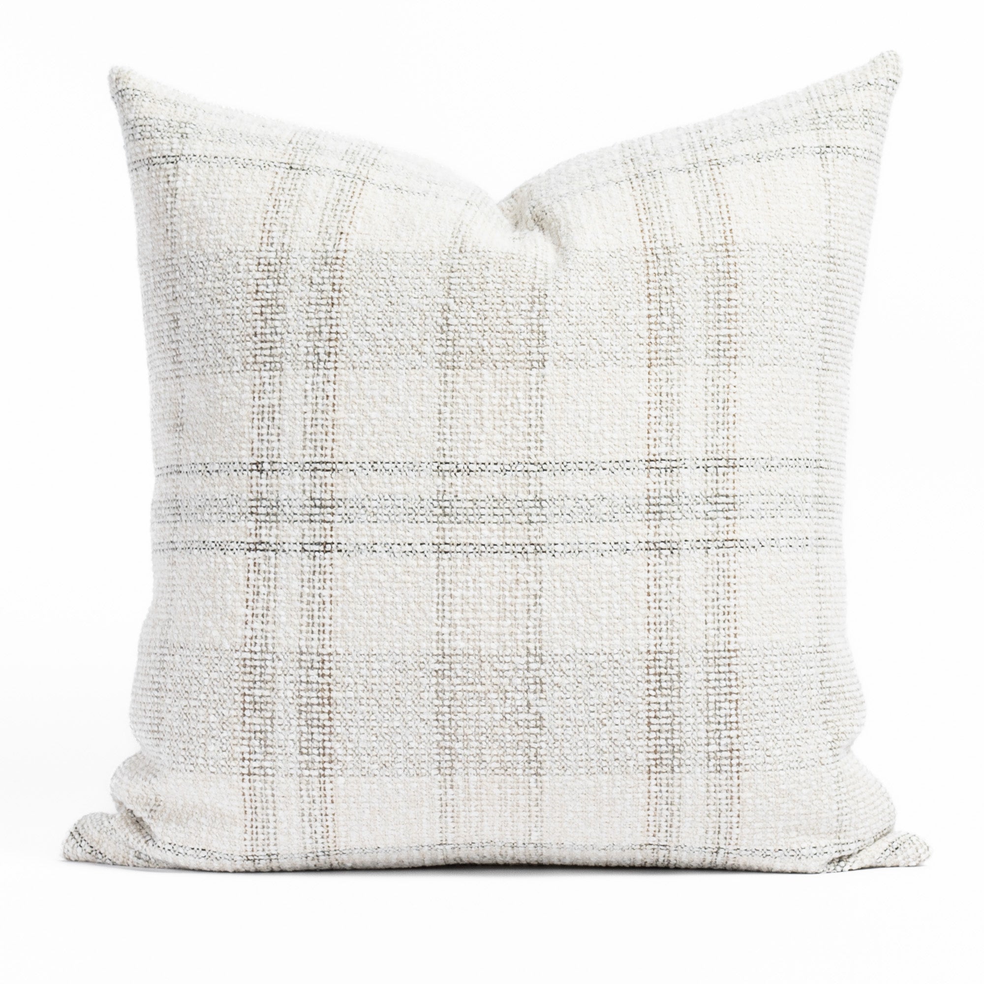 Hugo Plaid 22x22 Decorative Throw Pillow Cover - Salt & Pepper Checkered Pattern - Perfect for Sofa, Bed, Couch & Home Decor