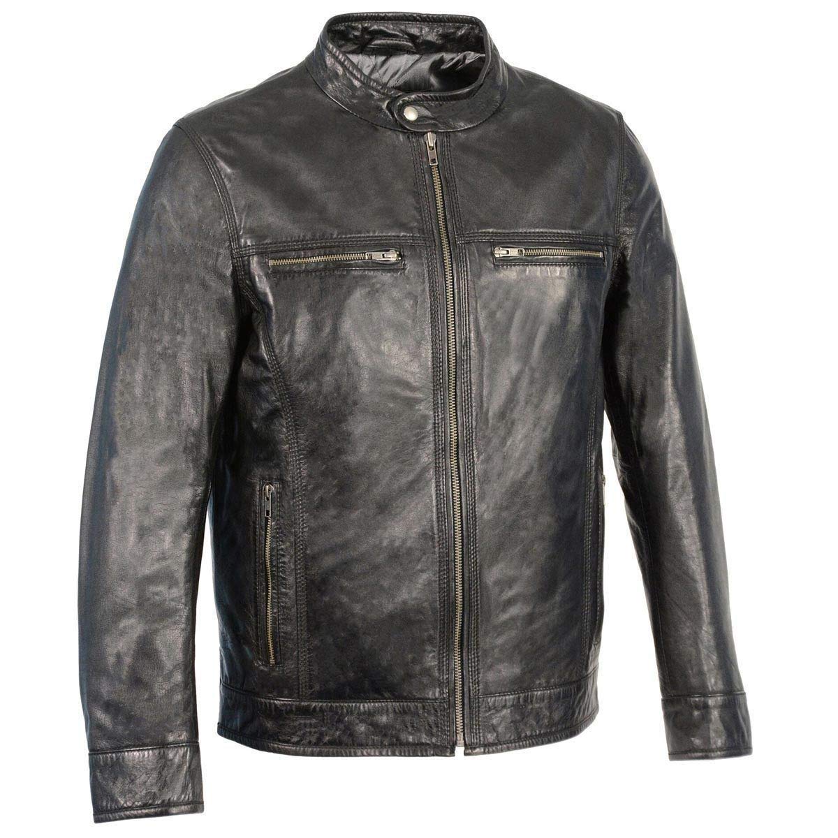 Milwaukee Leather SFM1865 Men's Black Classic Biker Jacket with Zipper Closure - Premium Motorcycle Riding Jacket for Men's Fashion & Outdoor Adventures