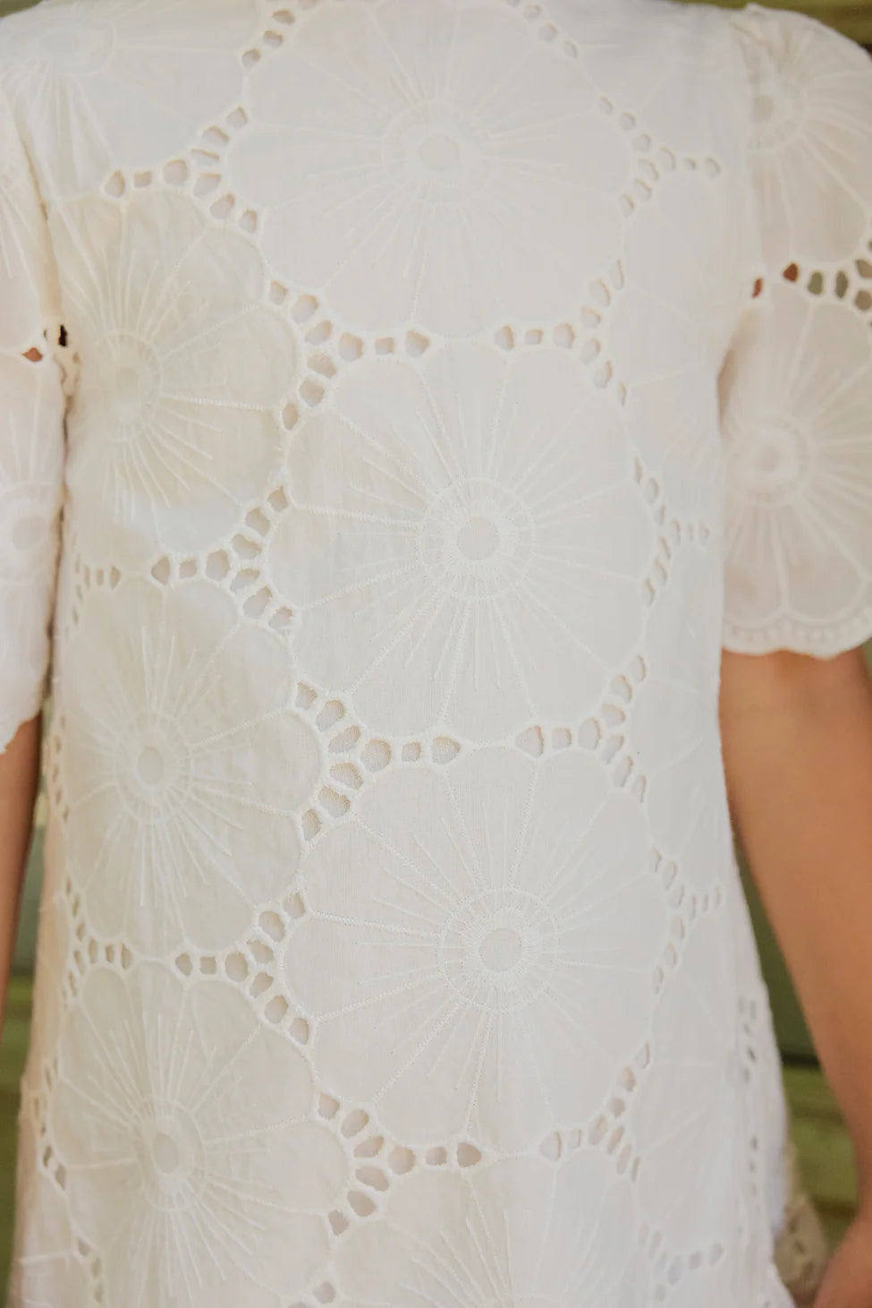 Tartine Et Chocolat White Eyelet Floral Dress for Girls - Perfect for Summer Parties, Weddings & Special Occasions