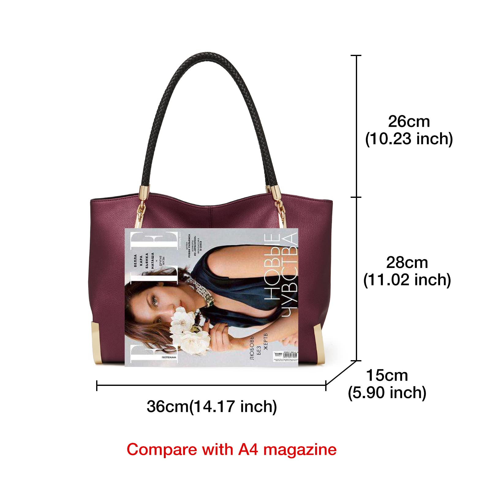 FOXLOVER Large Capacity Tote Bag for Women - Stylish Top Handle Shoulder Purse with Minimalist Design | Perfect for Work, Travel & Everyday Use