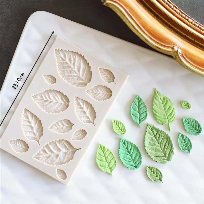 3D Mini Rose Leaves Silicone Mold - Fondant & Chocolate Cake Decorating Tool for Cupcakes, Gumpaste, Sugarcraft - Perfect for Baking, DIY Wedding Cakes, Birthday Party Desserts (Rose Leaves Molds 1)