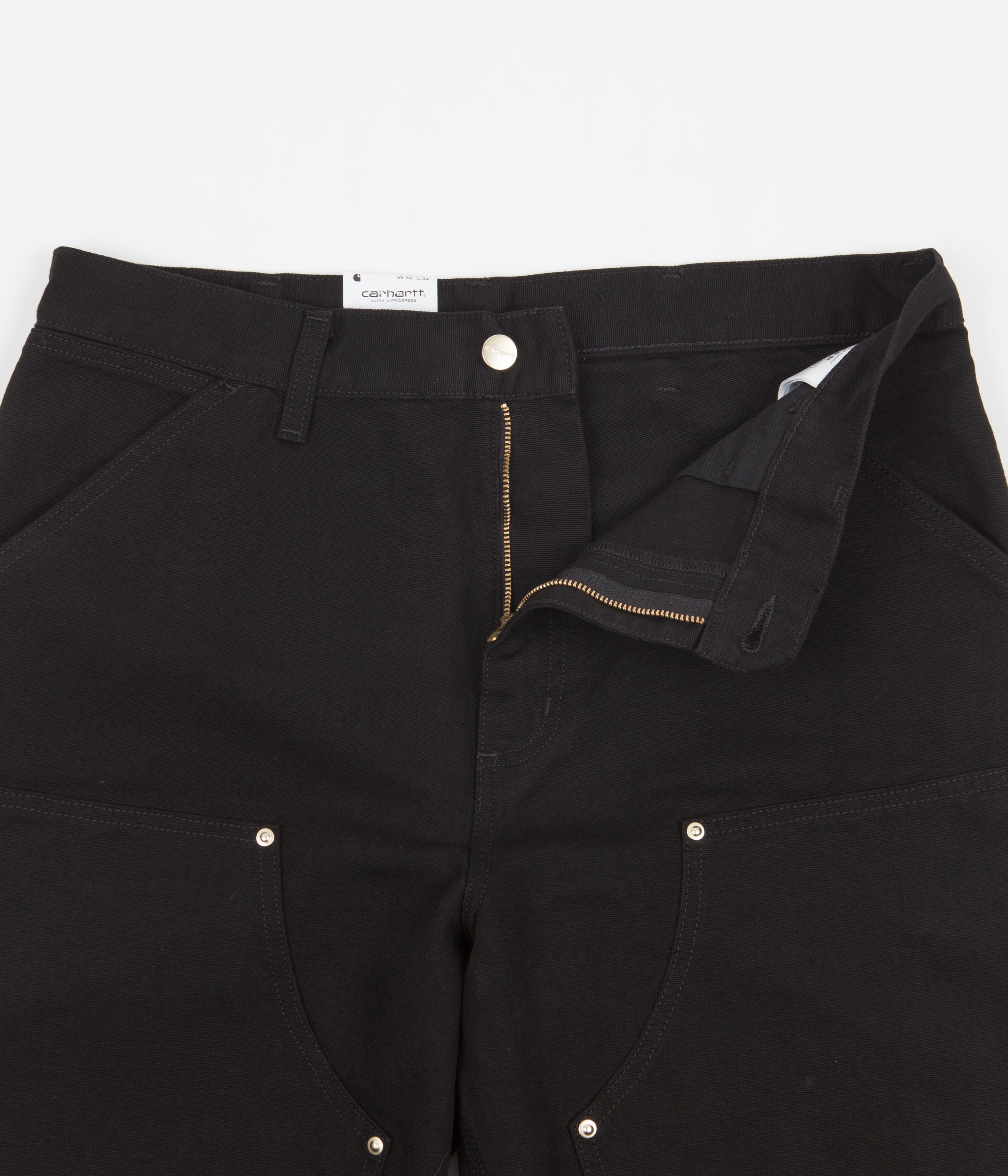 Carhartt Men's Double Knee Work Pants - Durable Black Denim for Construction, Carpentry & Outdoor Workwear