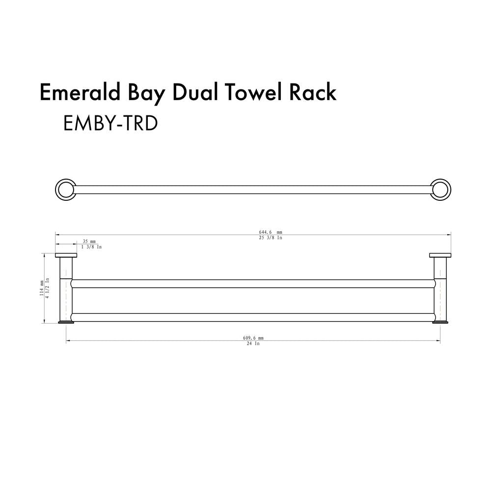 ZLINE Emerald Bay Double Towel Rail in Gun Metal - 24