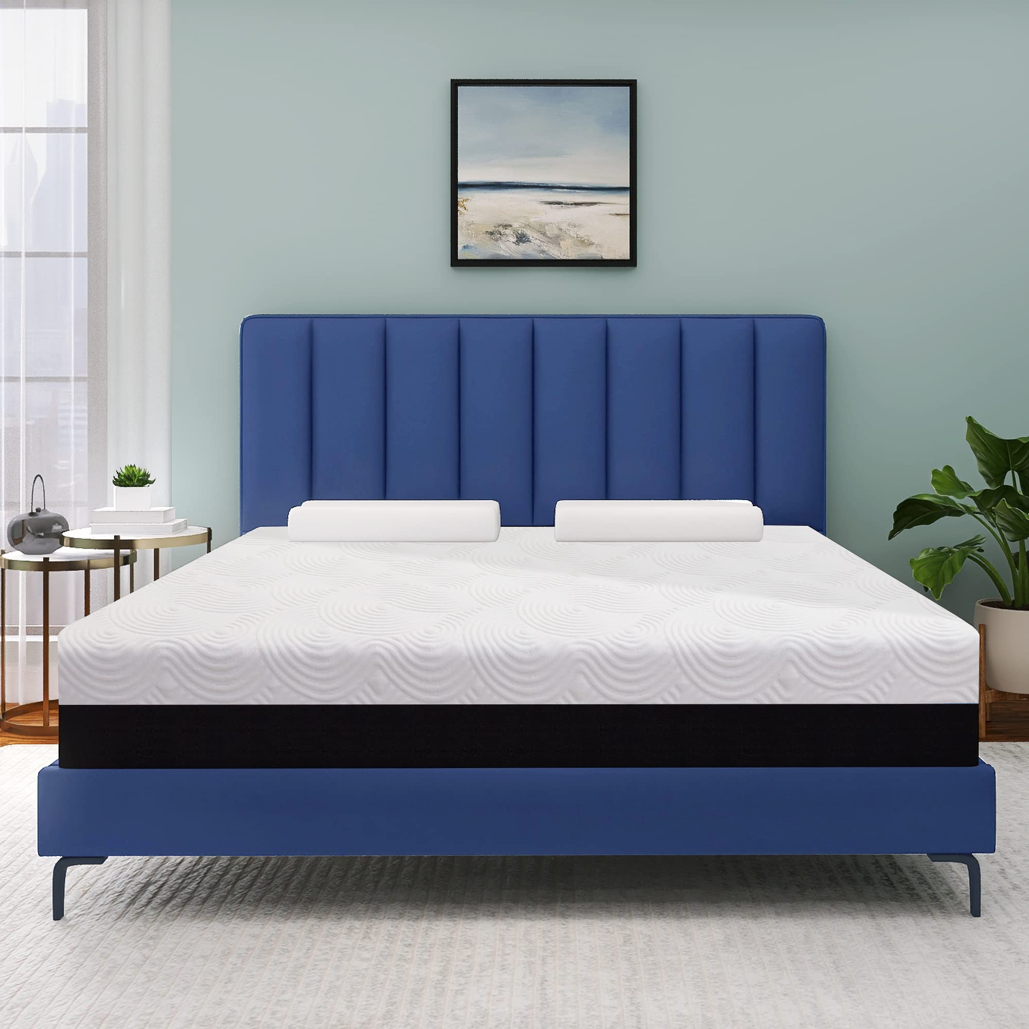 Opoiar 8 Inch King Size Green Tea Memory Foam Mattress - CertiPUR-US Certified, Medium Firm Support with Pressure Relief, Bed in a Box for Back Pain & Side Sleepers - Perfect for Master Bedroom, Guest Room & RV