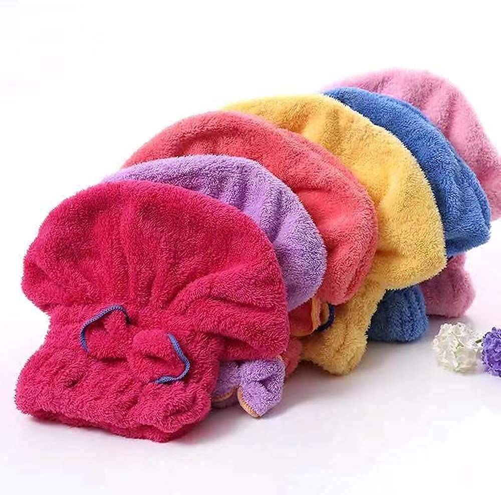 TERXA Microfiber Hair Towel Wrap - Super Absorbent Quick Dry Hair Turban for Women & Men | Soft Hair Drying Cap & Shower Cap | Perfect for Post-Wash, Salon, Gym & Travel (Pack of 1, Multicolor Bow Design)