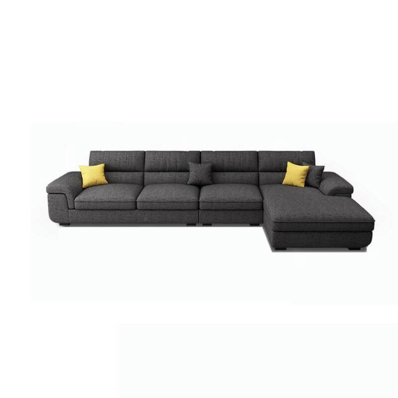 Modern L-Shaped Upholstered Recliner Sofa in Olive Green, Oatmeal & Midnight Black - Right Chaise Sectional Couch for Living Room, Home Theater & Family Room Comfort