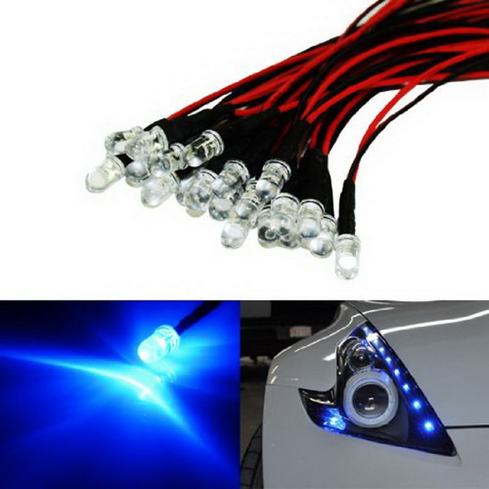 20 Pack Ultra Blue 12V LED Lights for Car Headlights, DRL, Angel Eyes, Fog Lights - DIY Retrofit Kit | Perfect for Night Driving, Car Modifications & Vehicle Customization