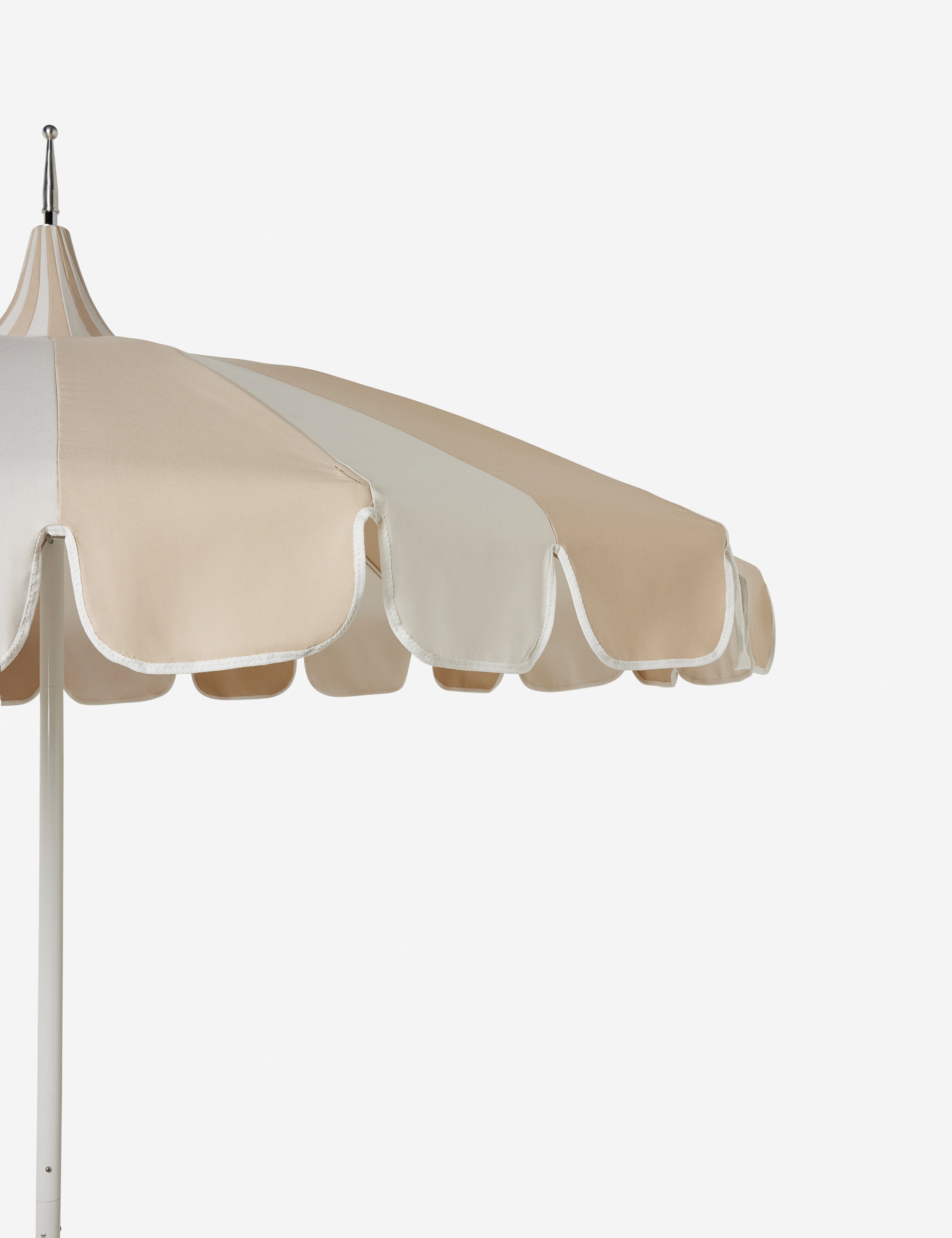 Sarah Sherman Samuel Aamu 8'6 Pagoda Outdoor Umbrella - Waterproof Patio Umbrella with UV Protection for Backyard, Poolside & Outdoor Dining - Beige Sun Shade for Garden, Deck & Beach