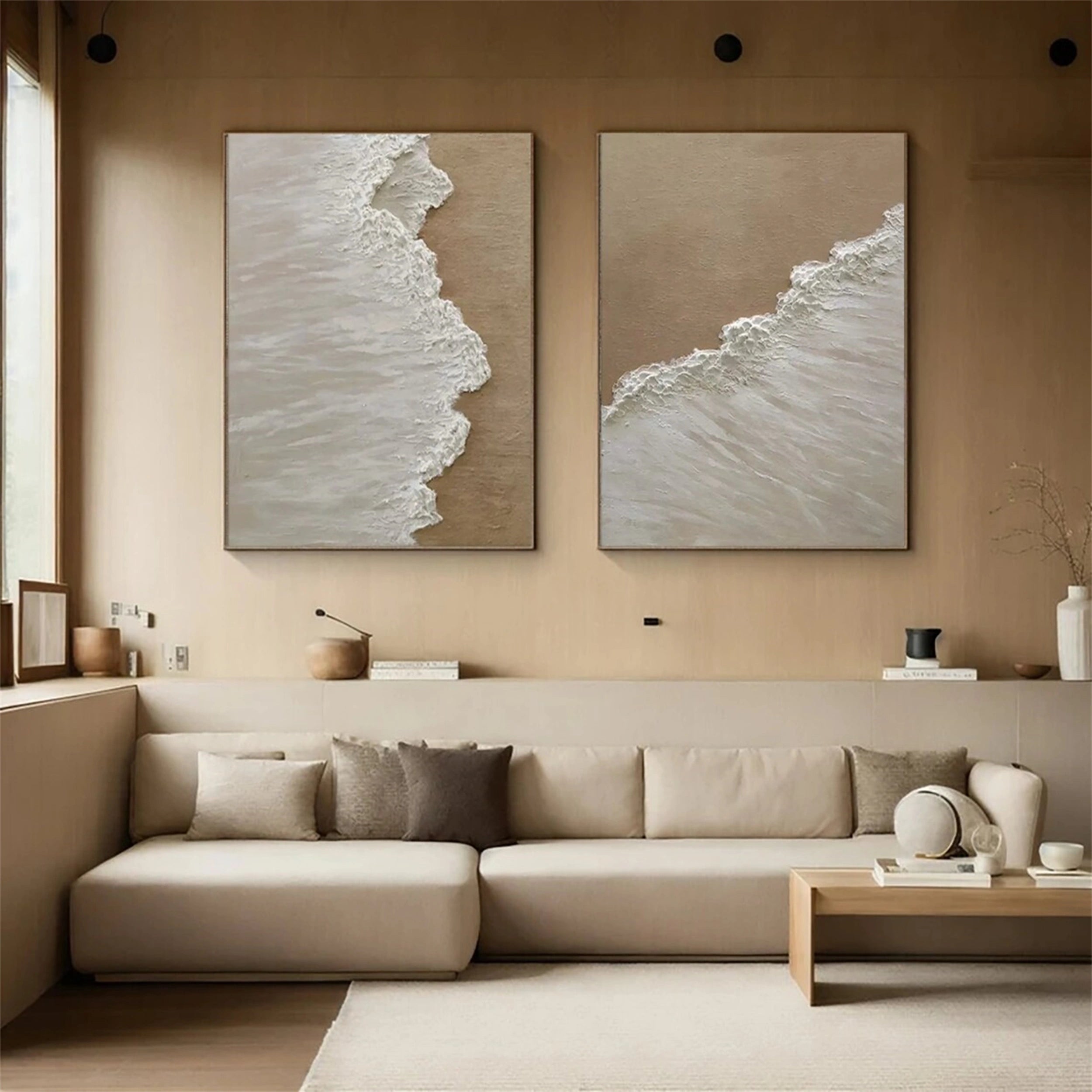 Ocean and Sky Painting Set of 2 - Beautiful Wall Art for Living Room & Bedroom Decor - #OS109 | Coastal Landscape Artwork for Home & Office