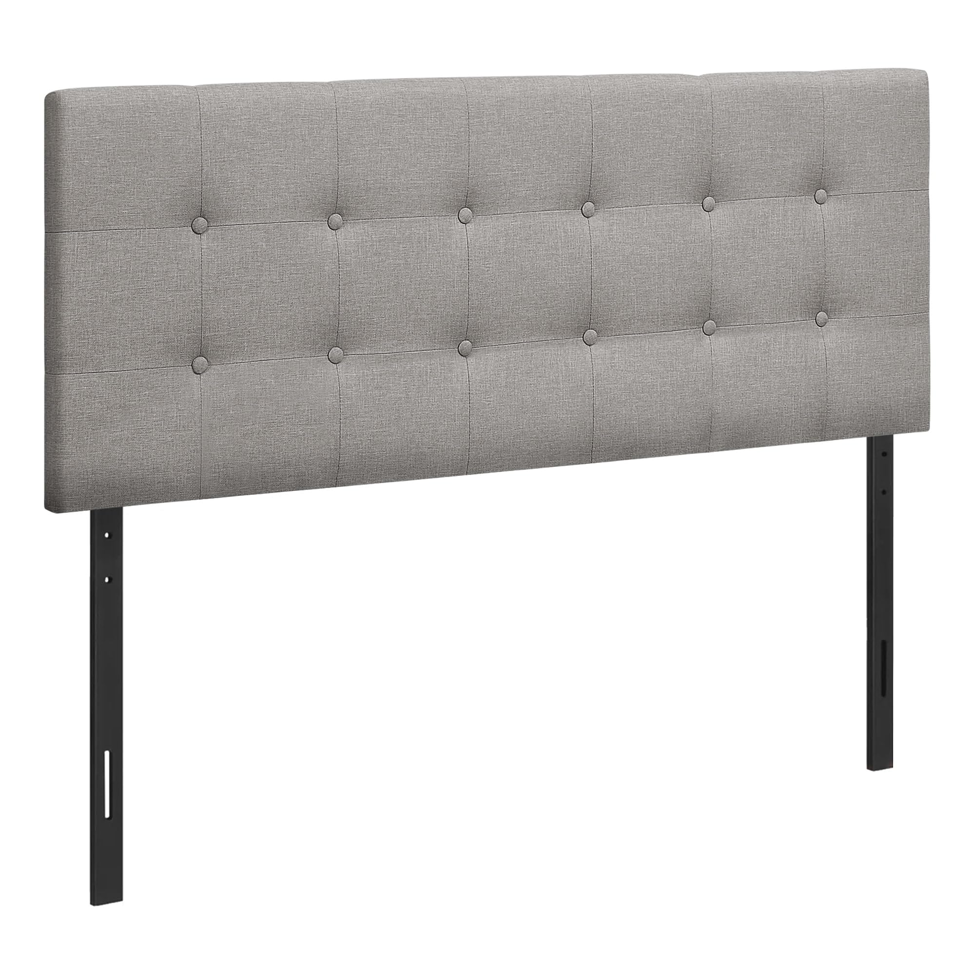 Monarch Specialties 6004F Full Size Upholstered Transitional Headboard - Beige Linen Look Fabric for Bedroom Decor & Modern Home Styling