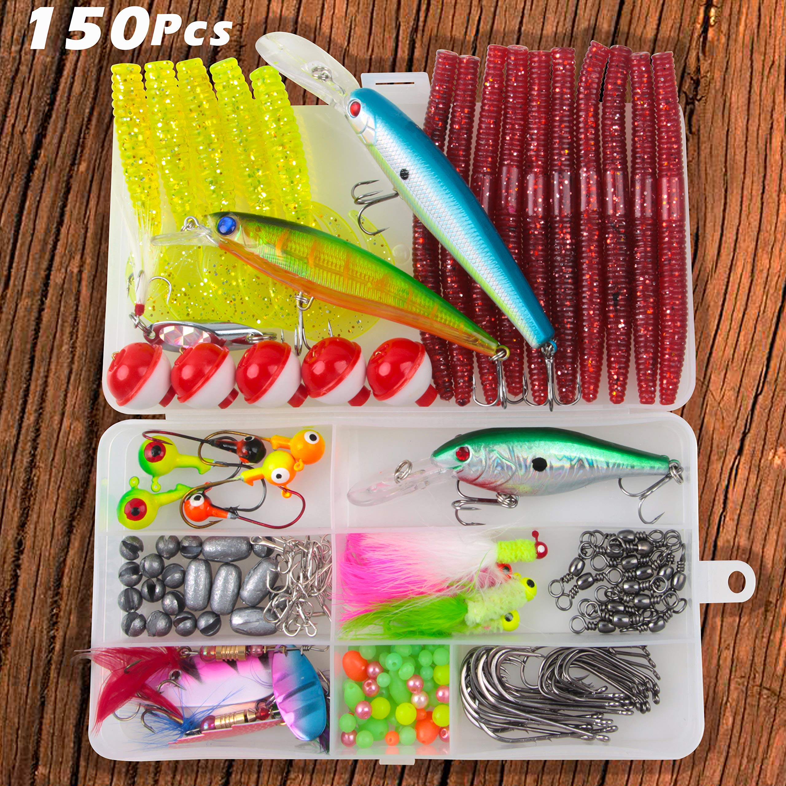 150pcs Trout Fishing Lures Kit - Premium Freshwater Fishing Gear for Trout, Bass & Salmon - Perfect for River, Lake and Stream Fishing Adventures