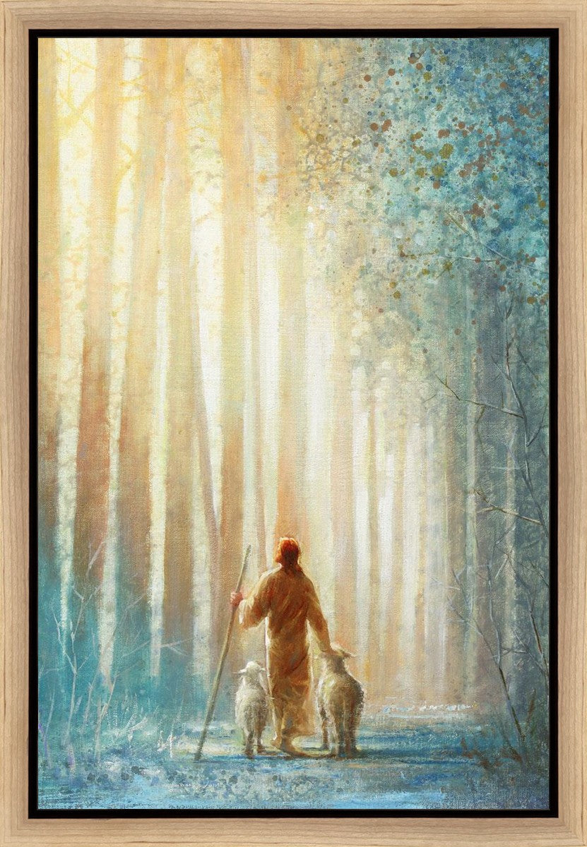 He Leadeth Me Inspirational Christian Canvas Wall Art - Gallery Wrap Ready-to-Hang Bible Verse Home Decor for Living Room, Bedroom & Office